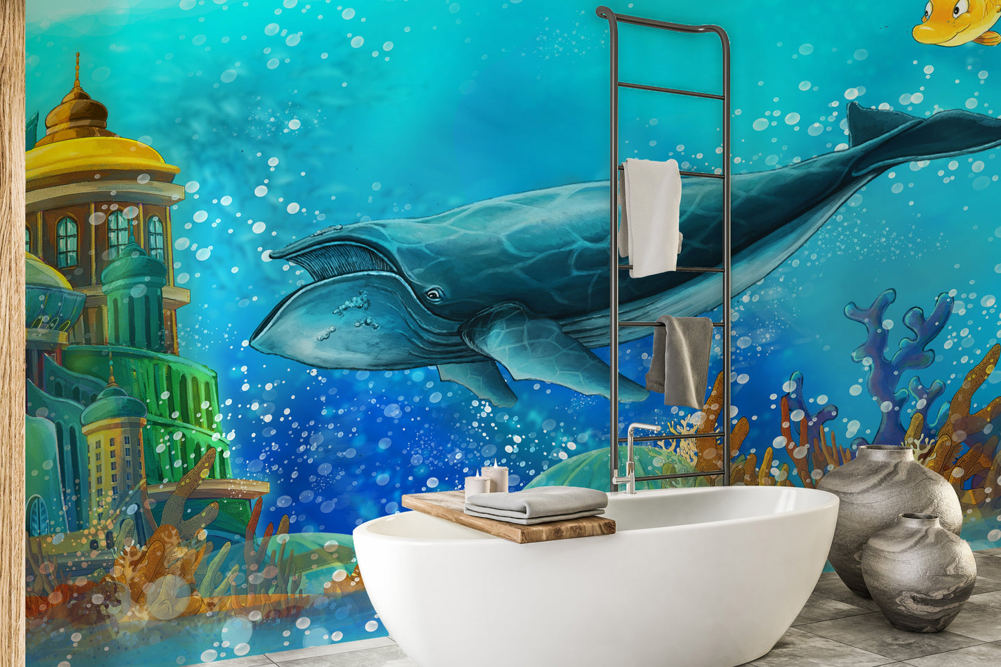 Whale reef wallpaper mural - Giffywalls