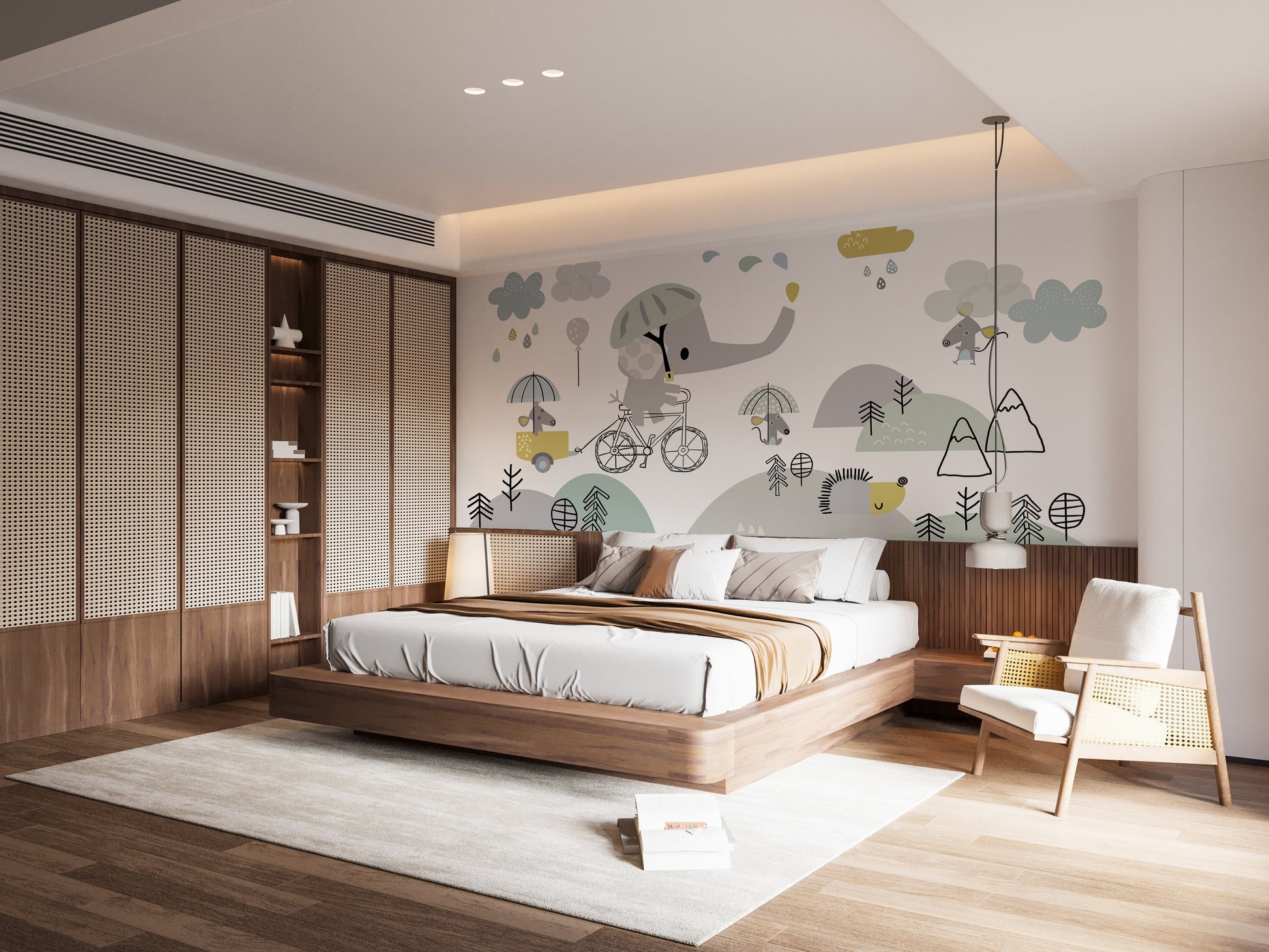 Elephant on bicycle wallpaper mural - Giffywalls