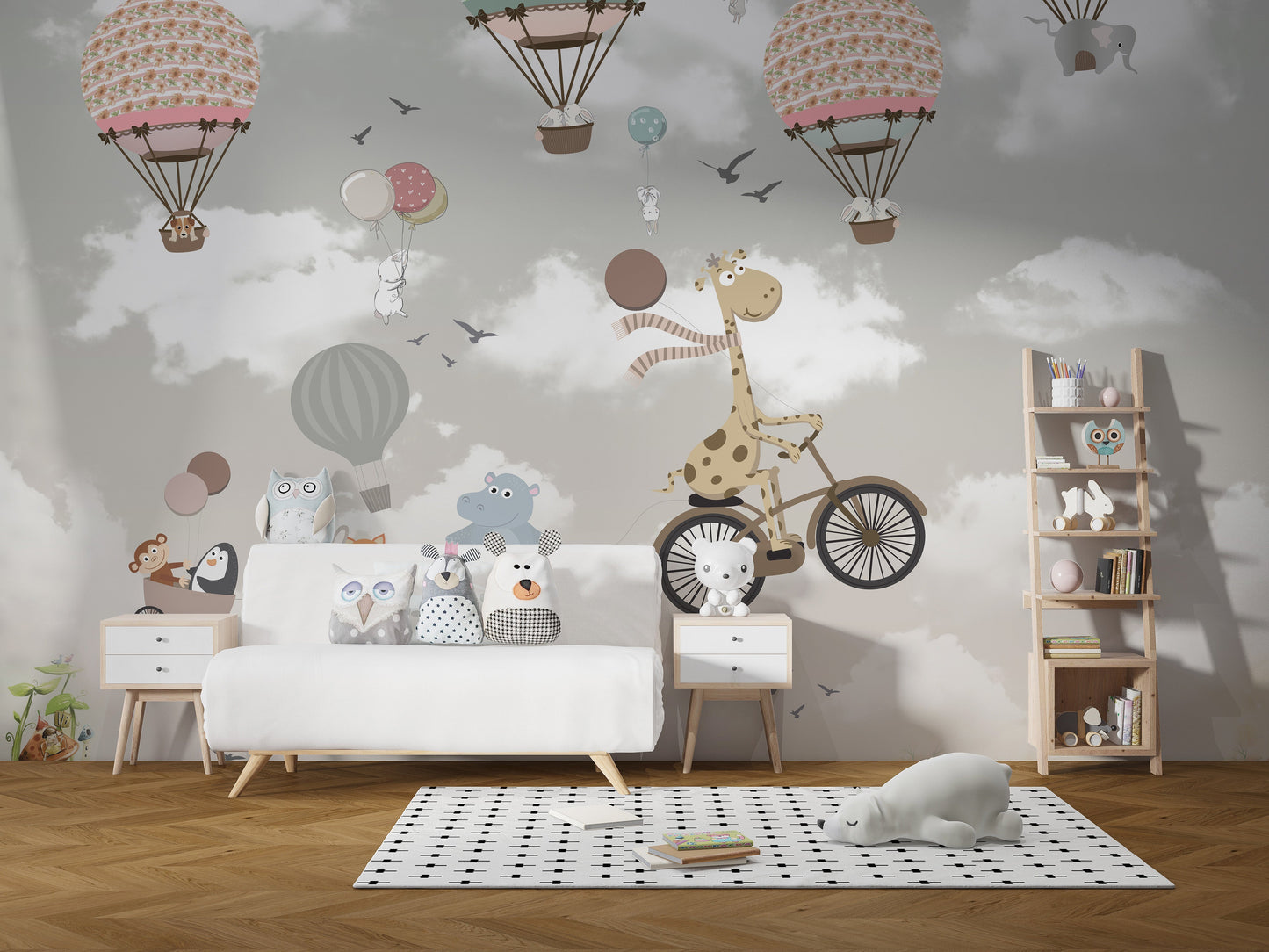 Soft Pastel Nursery Adventure Wallpaper