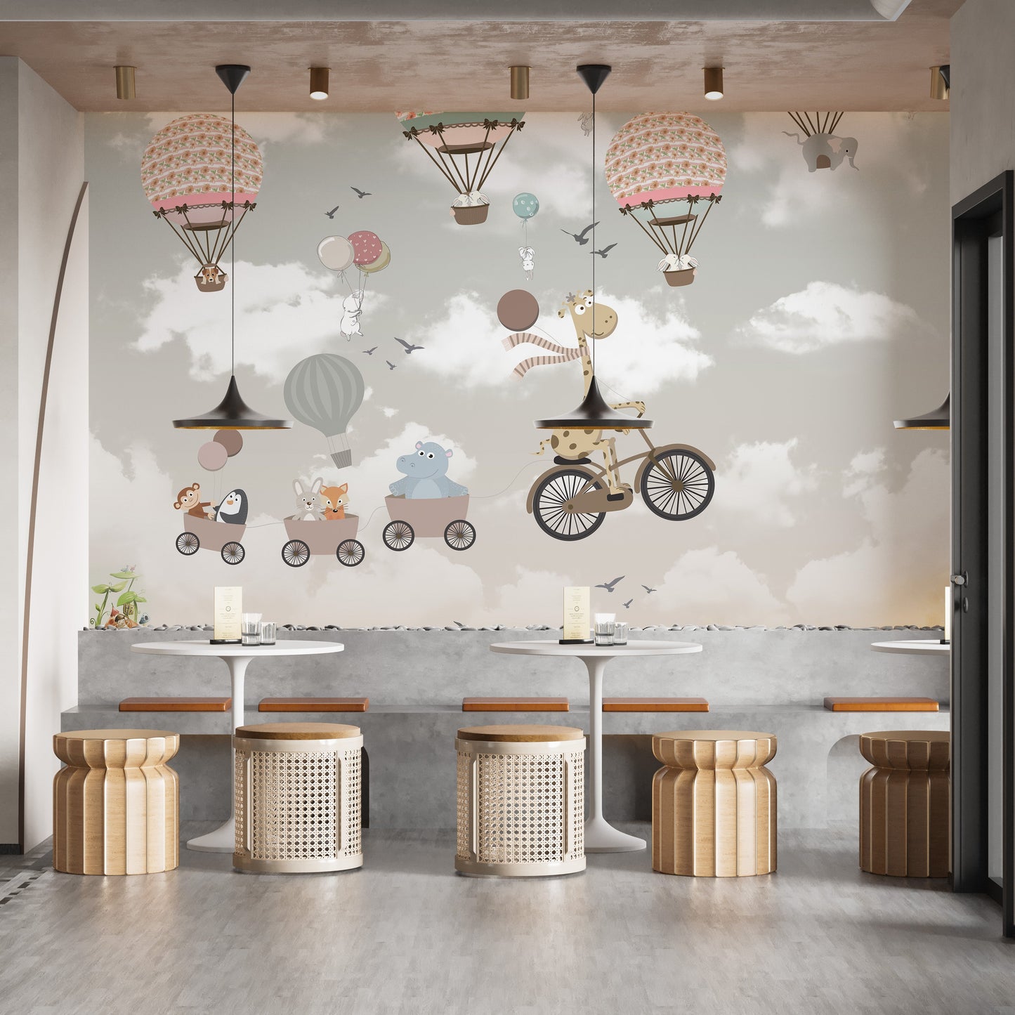 Dreamy Nursery Animal Adventure Mural - Giffywalls