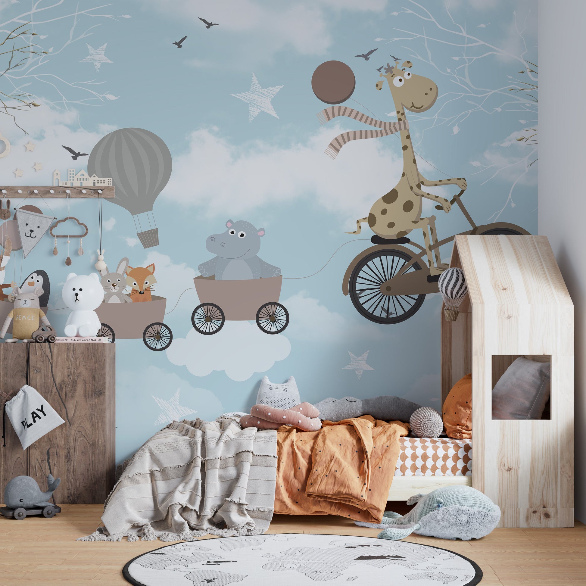 Adorable Animals Kids Room Wallpaper Mural - Giffywalls