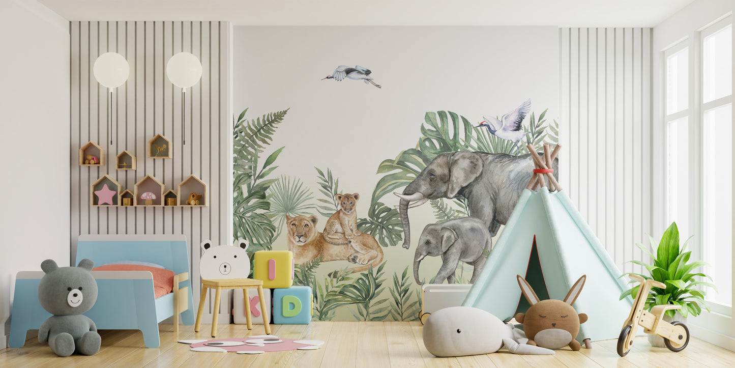 Royal Jungle Safari Wallpaper Murals - Giffywalls