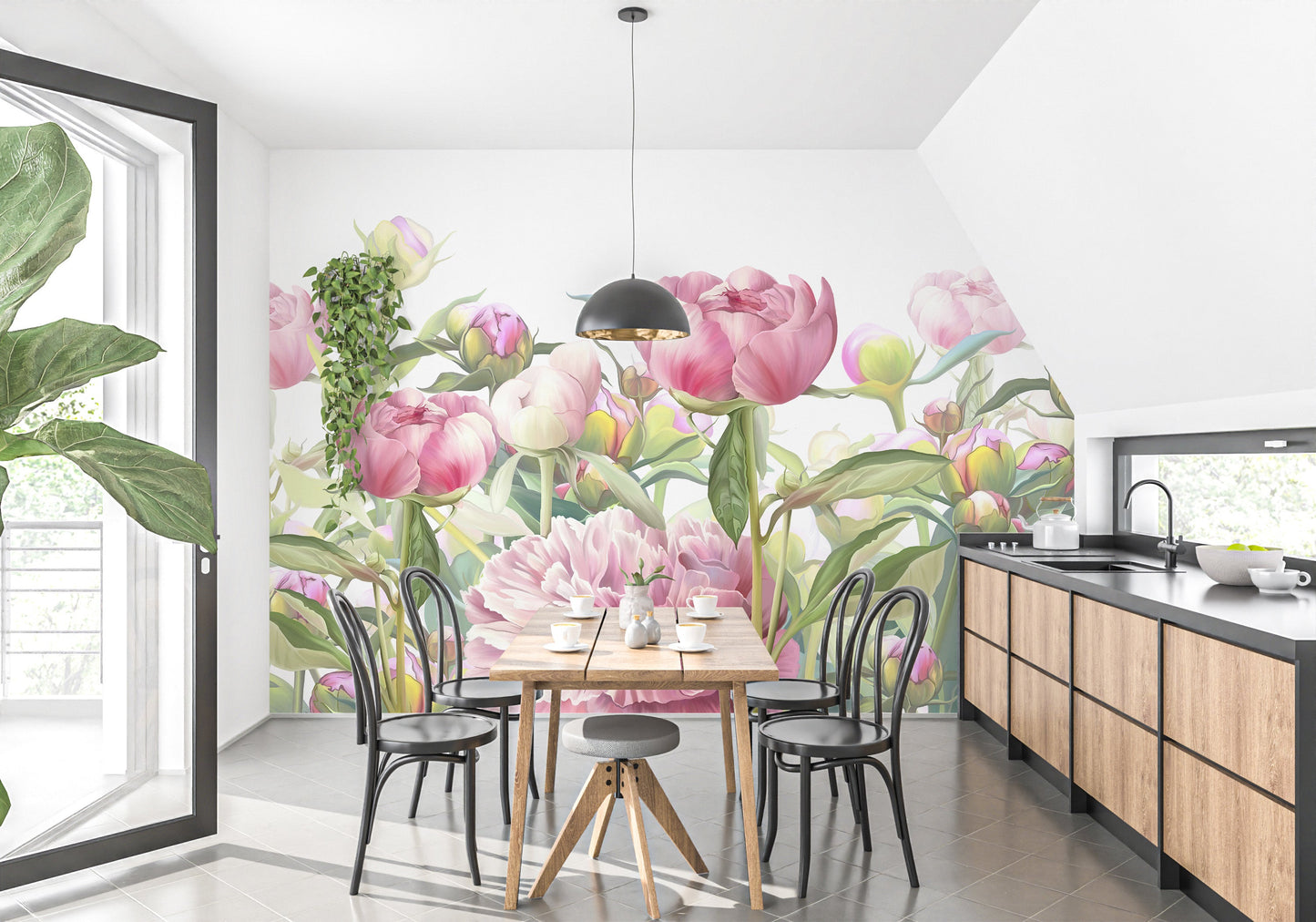 Delicate Peonies Wallpaper Murals - Giffywalls