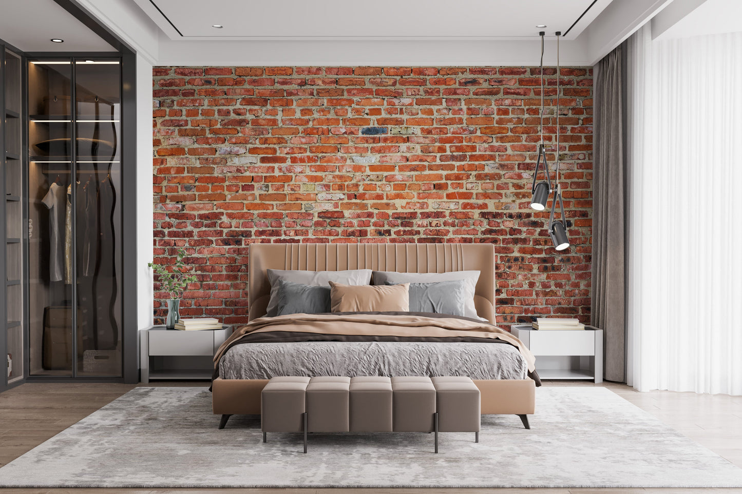 Red Rustic Brick Wallpaper Murals - Giffywalls