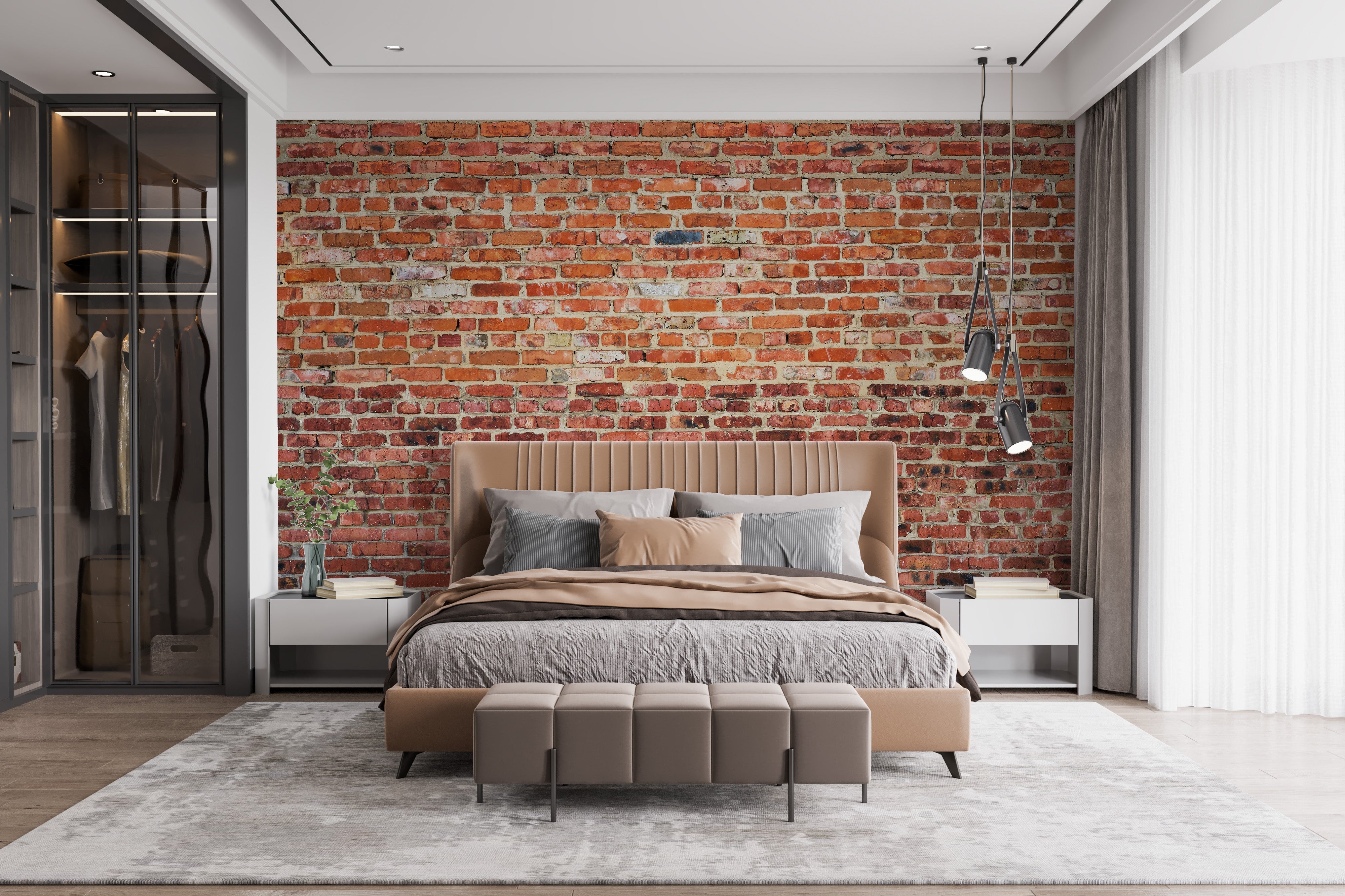 Red Rustic Brick Wallpaper Murals - Giffywalls