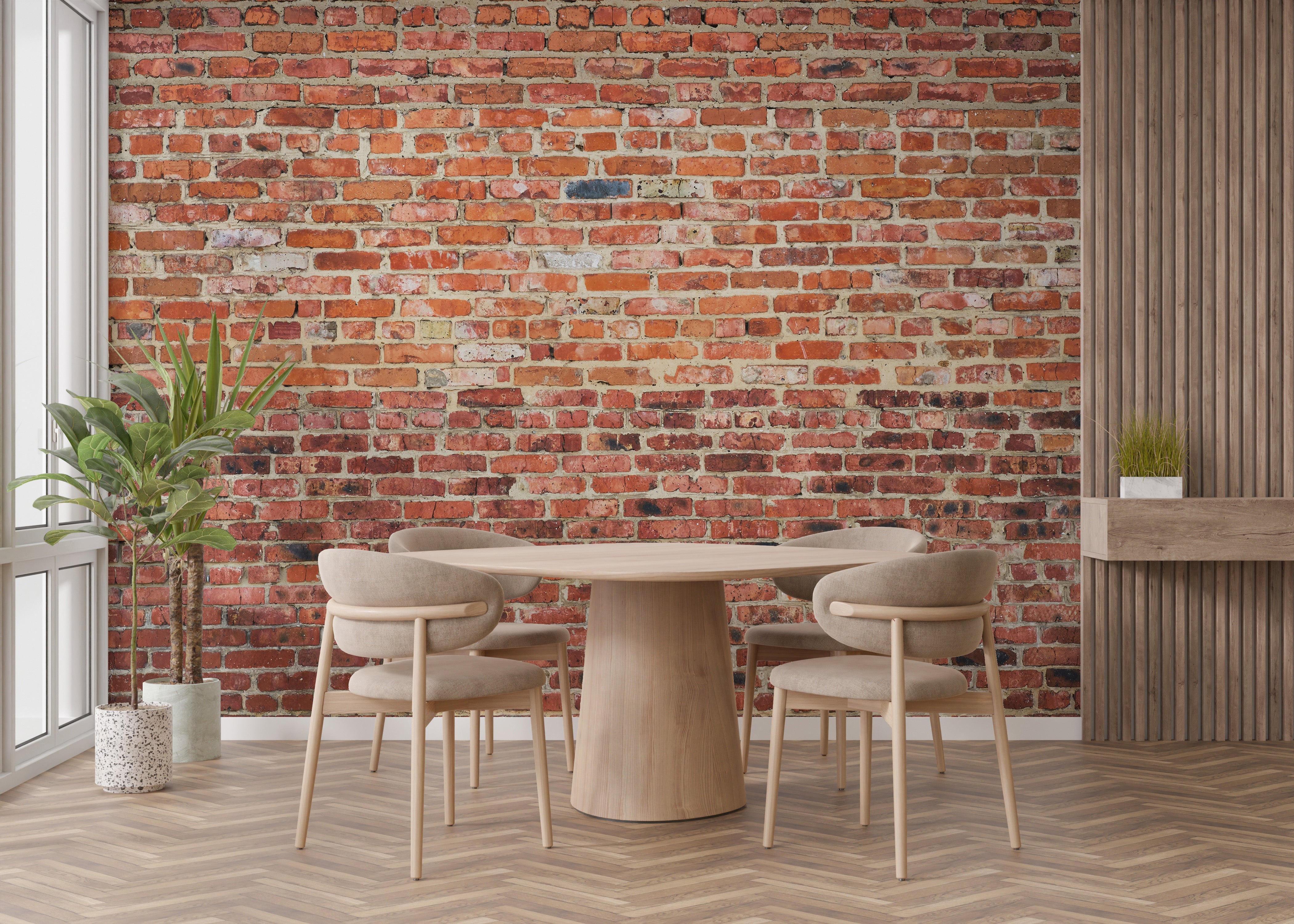 Red Rustic Brick Wallpaper Murals - Giffywalls