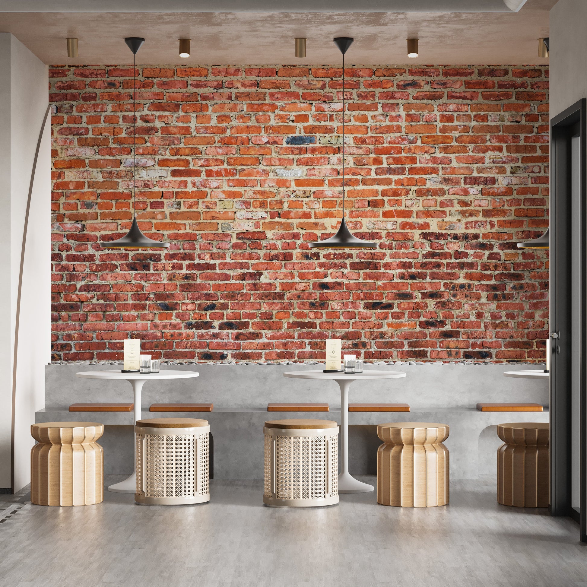 Red Rustic Brick Wallpaper Murals - Giffywalls