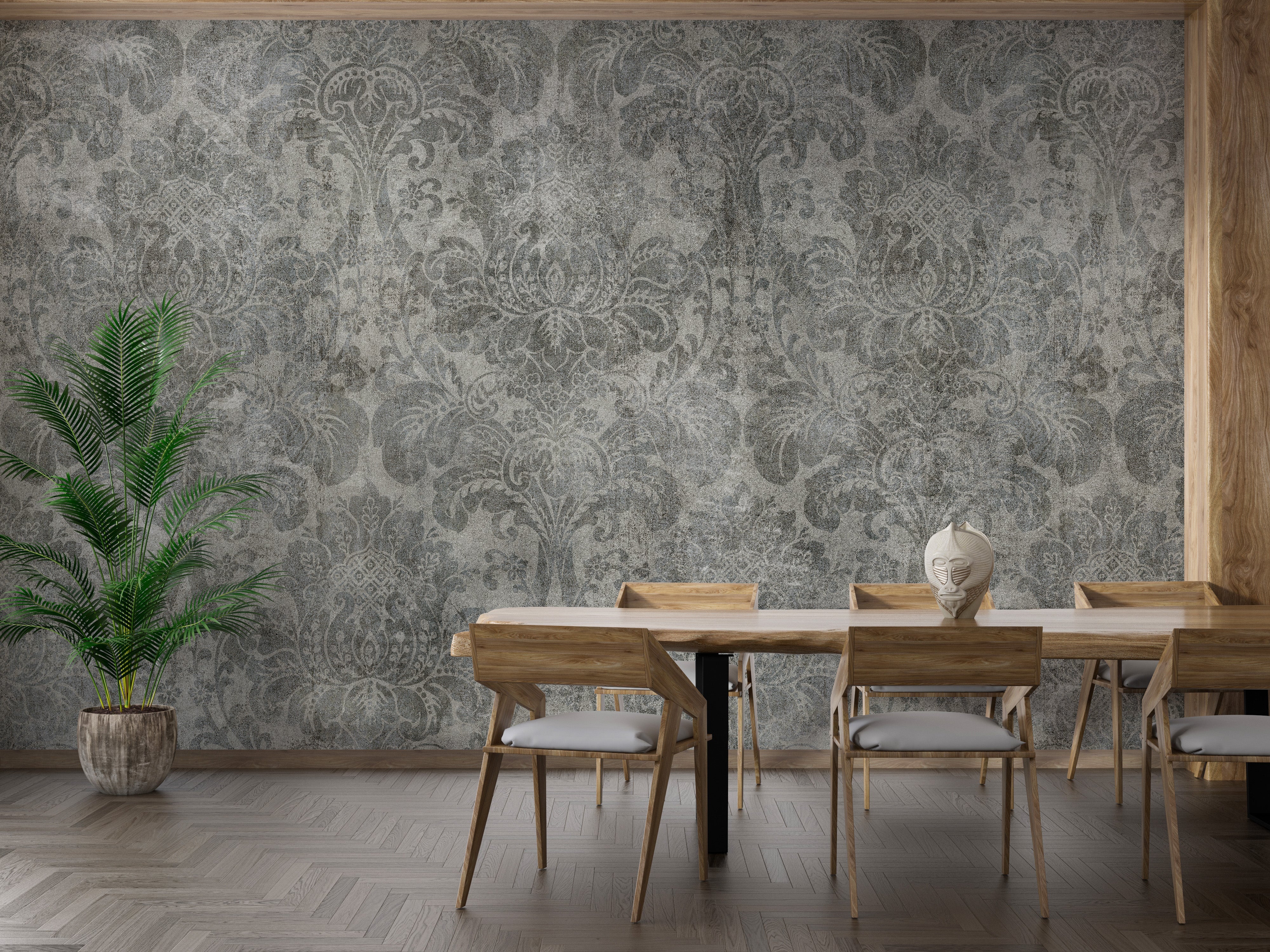 Damask Wallpaper for Walls in Baroque Style - Giffywalls