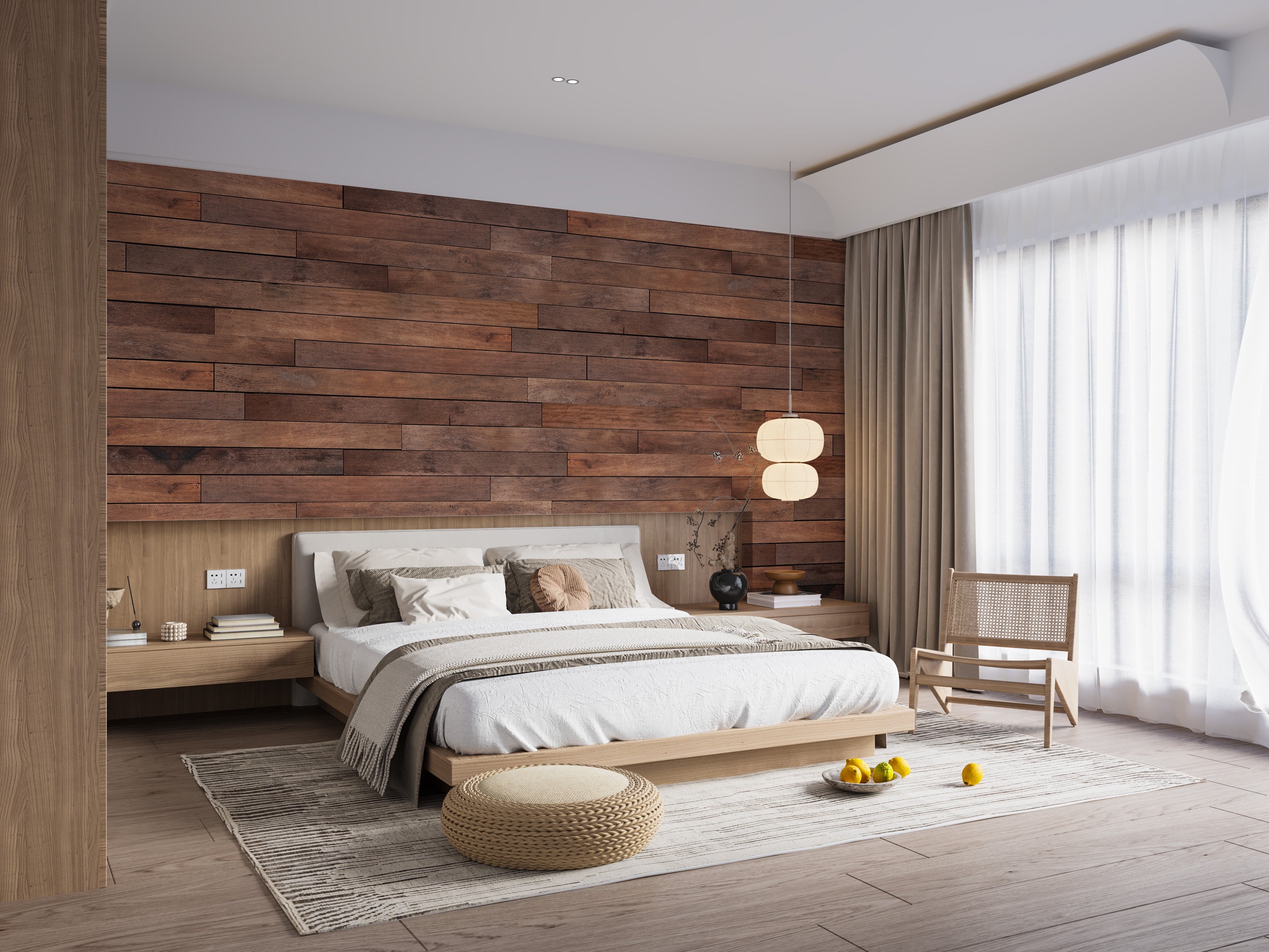 Brown Wooden Panels Wallpaper Mural - Giffywalls