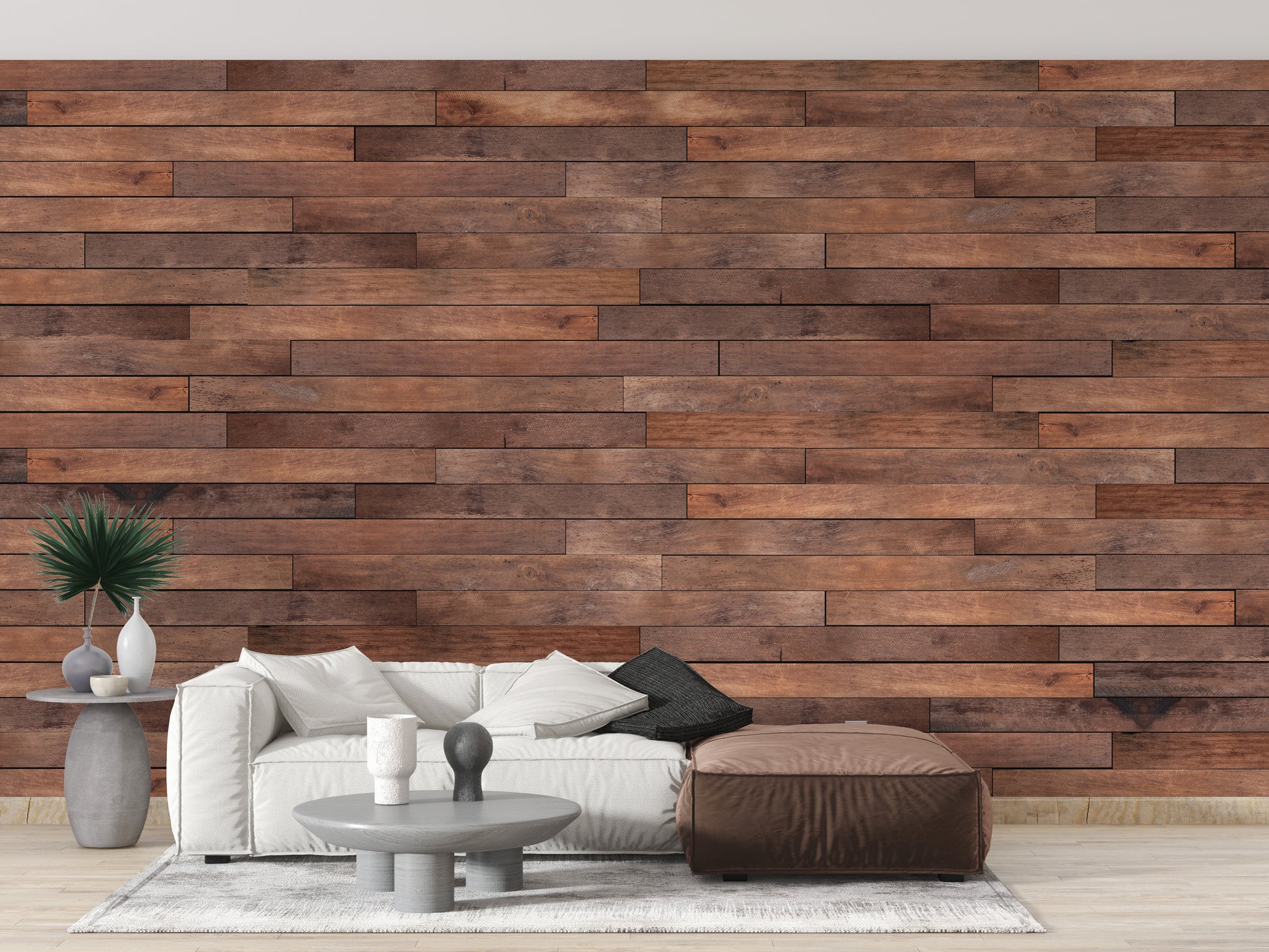 Vintage brown wood panel wallpaper for walls
