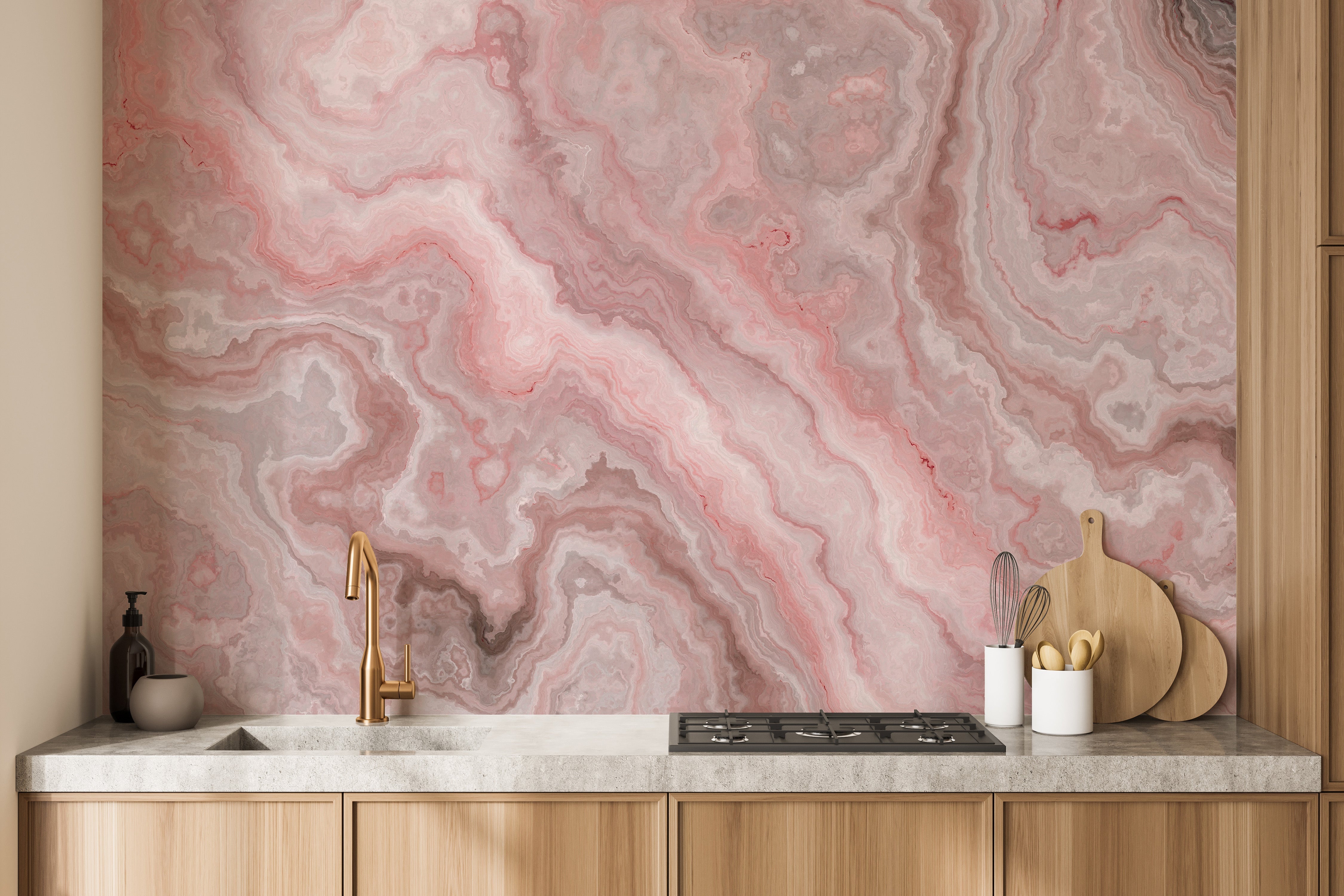 Premium Pink Onyx Wallpaper mural - Giffywalls