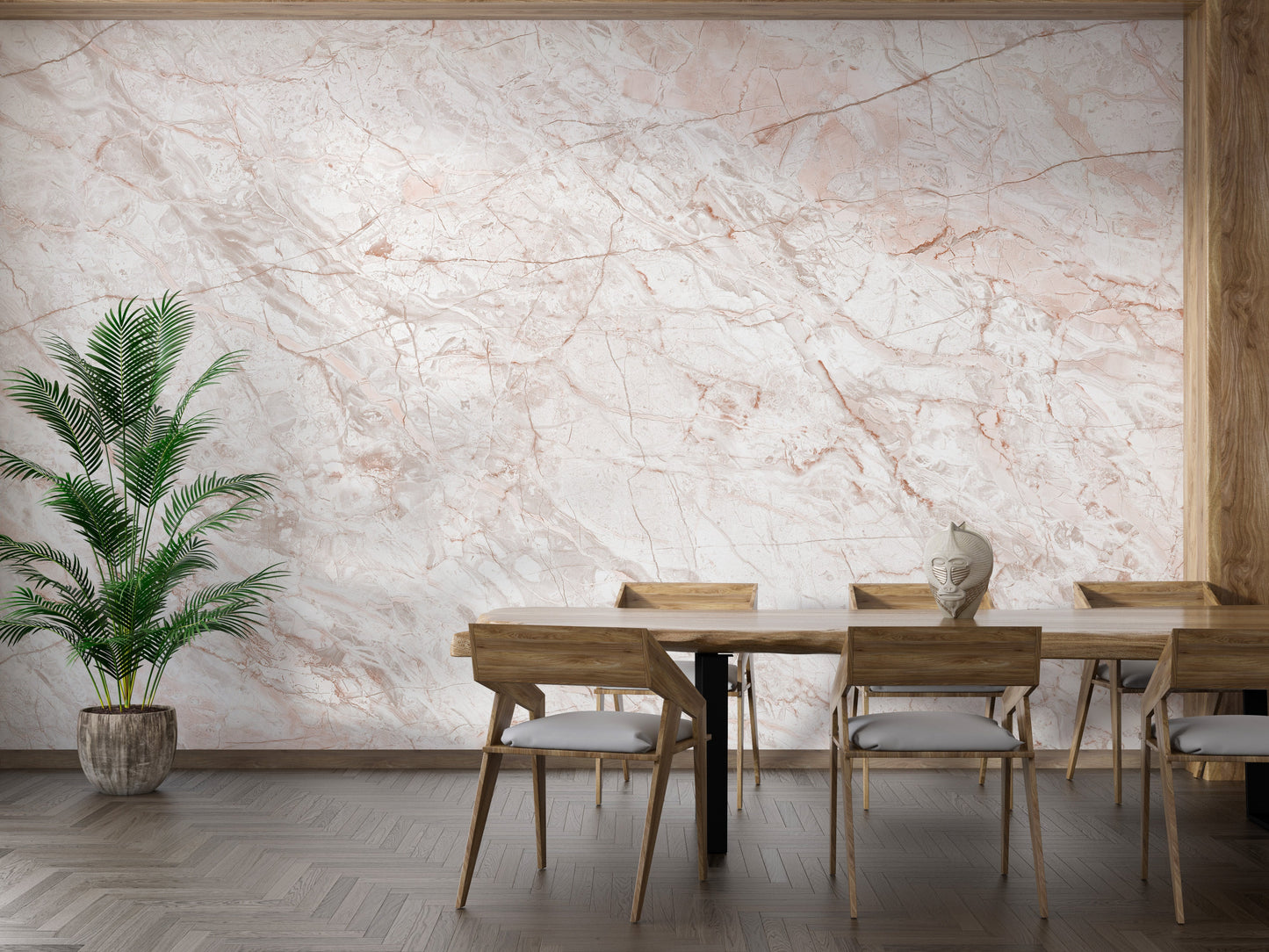 Pink Gold Marble Metallic Wallpaper Mural - Giffywalls