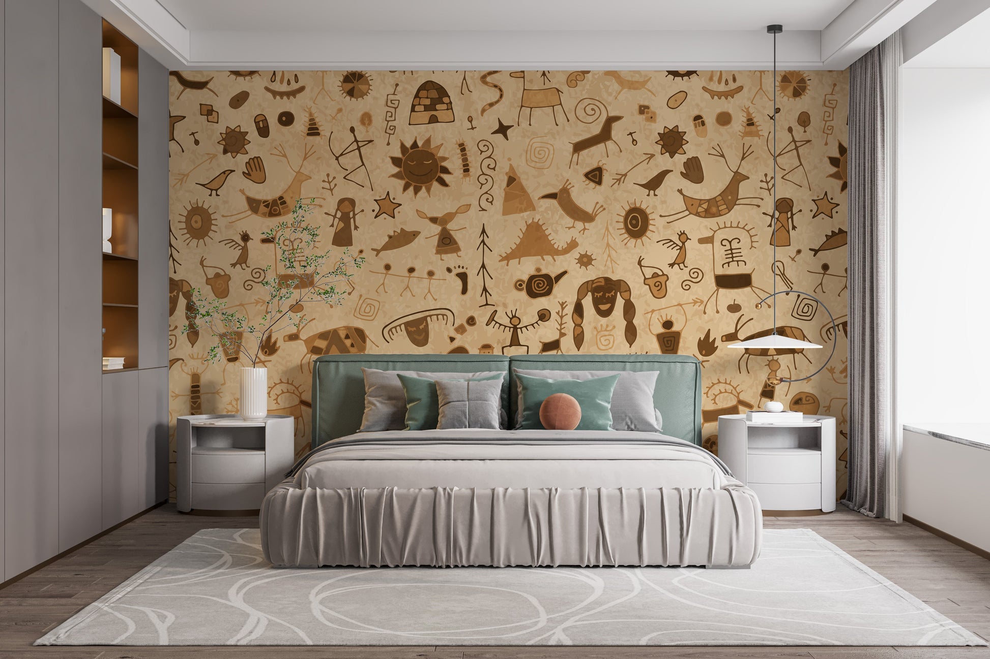 Old Warli Art Rock Painting Wallpaper Murals - Giffywalls