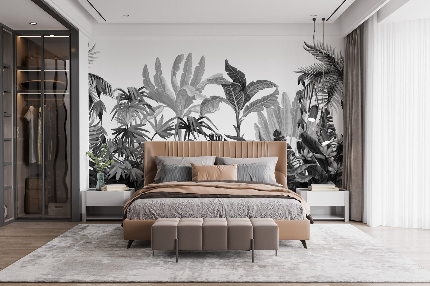 Tropical banana leaves wallpaper for chic wall design
