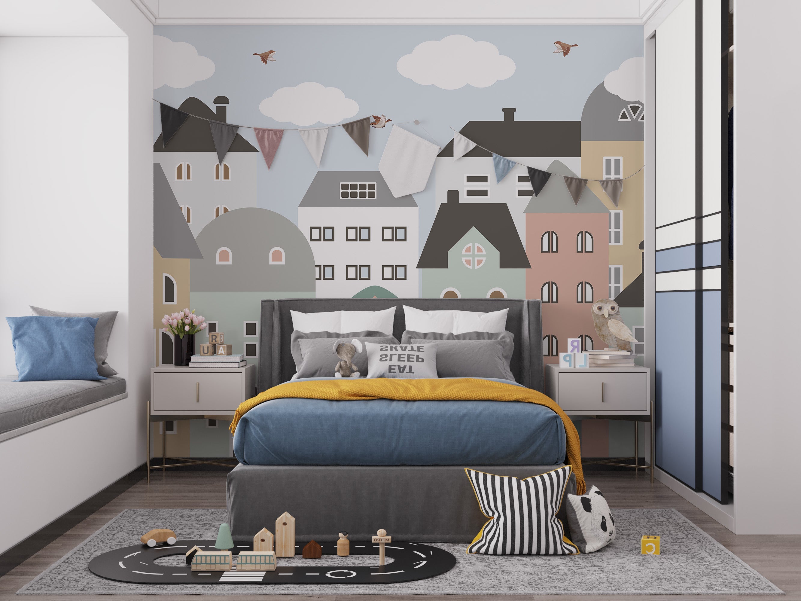 Kids & Nursery City Building Wallpaper - Giffywalls