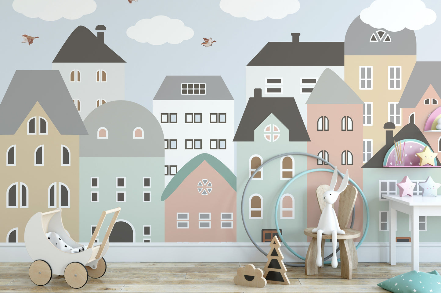 Kids & Nursery City Building Wallpaper - Giffywalls