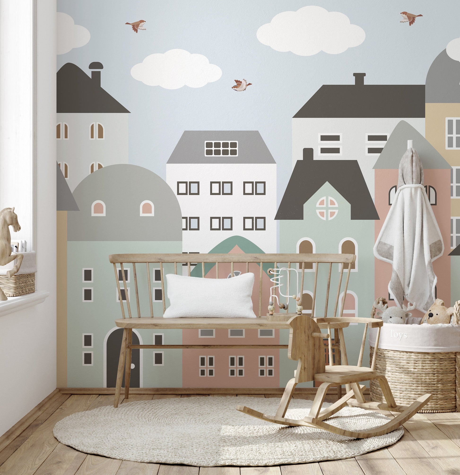 Kids & Nursery City Building Wallpaper - Giffywalls