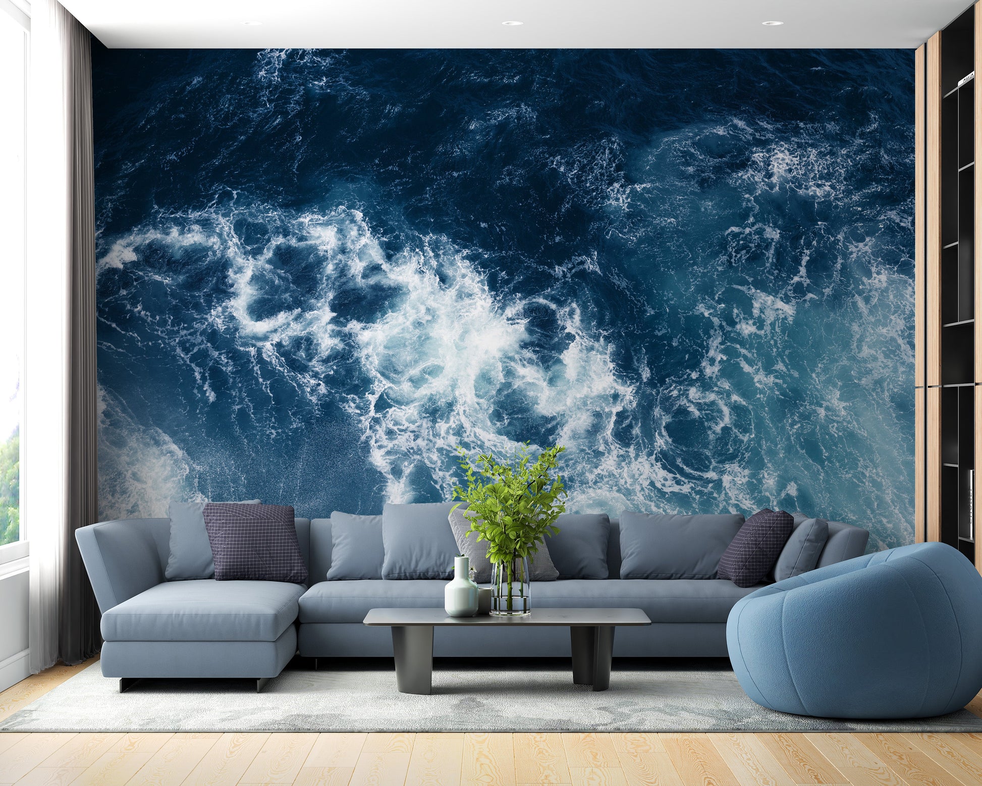 Blue Water Wallpaper Mural - Giffywalls