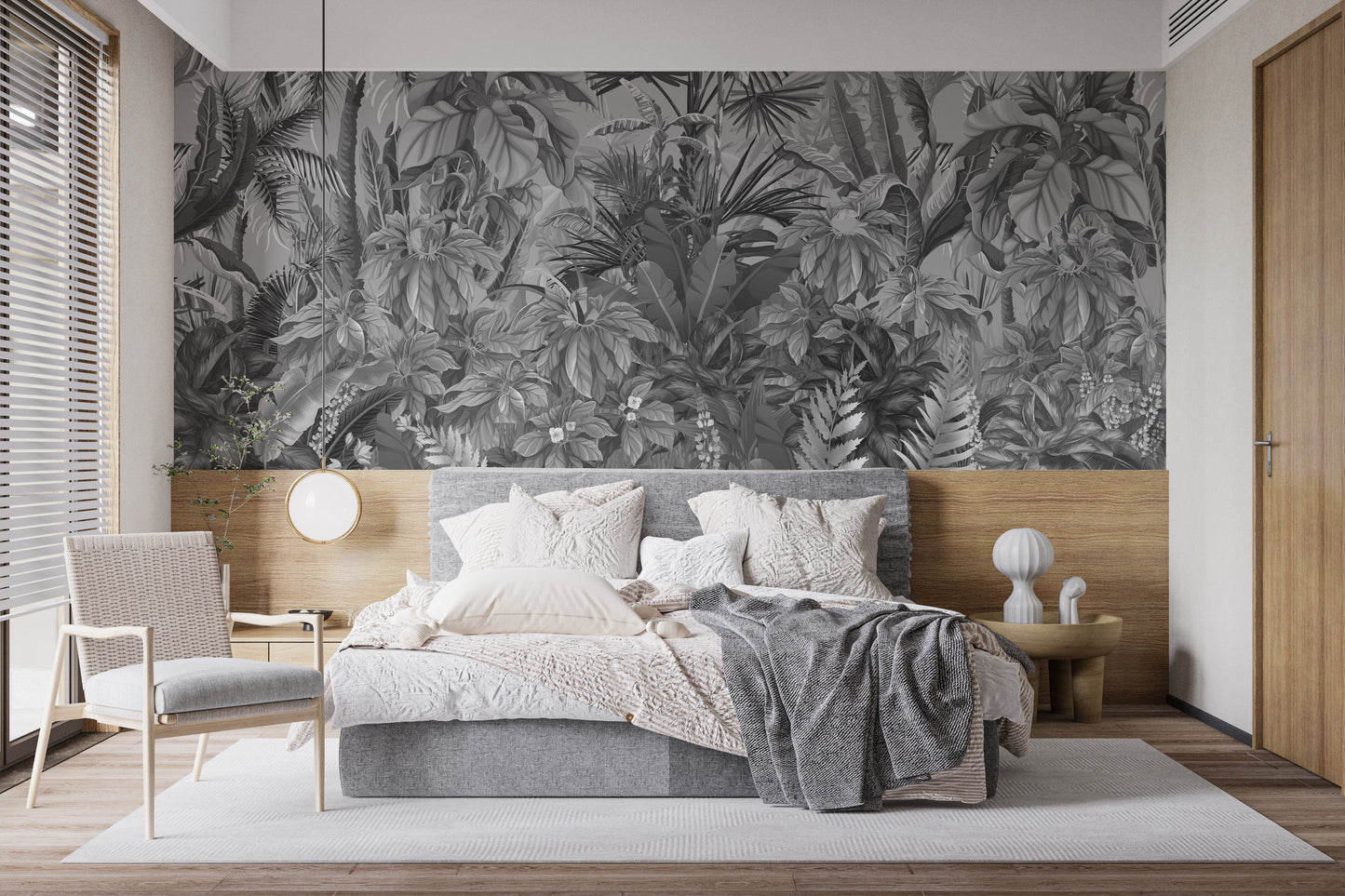 Illustrated Plant Life Wallpaper Mural - Giffywalls