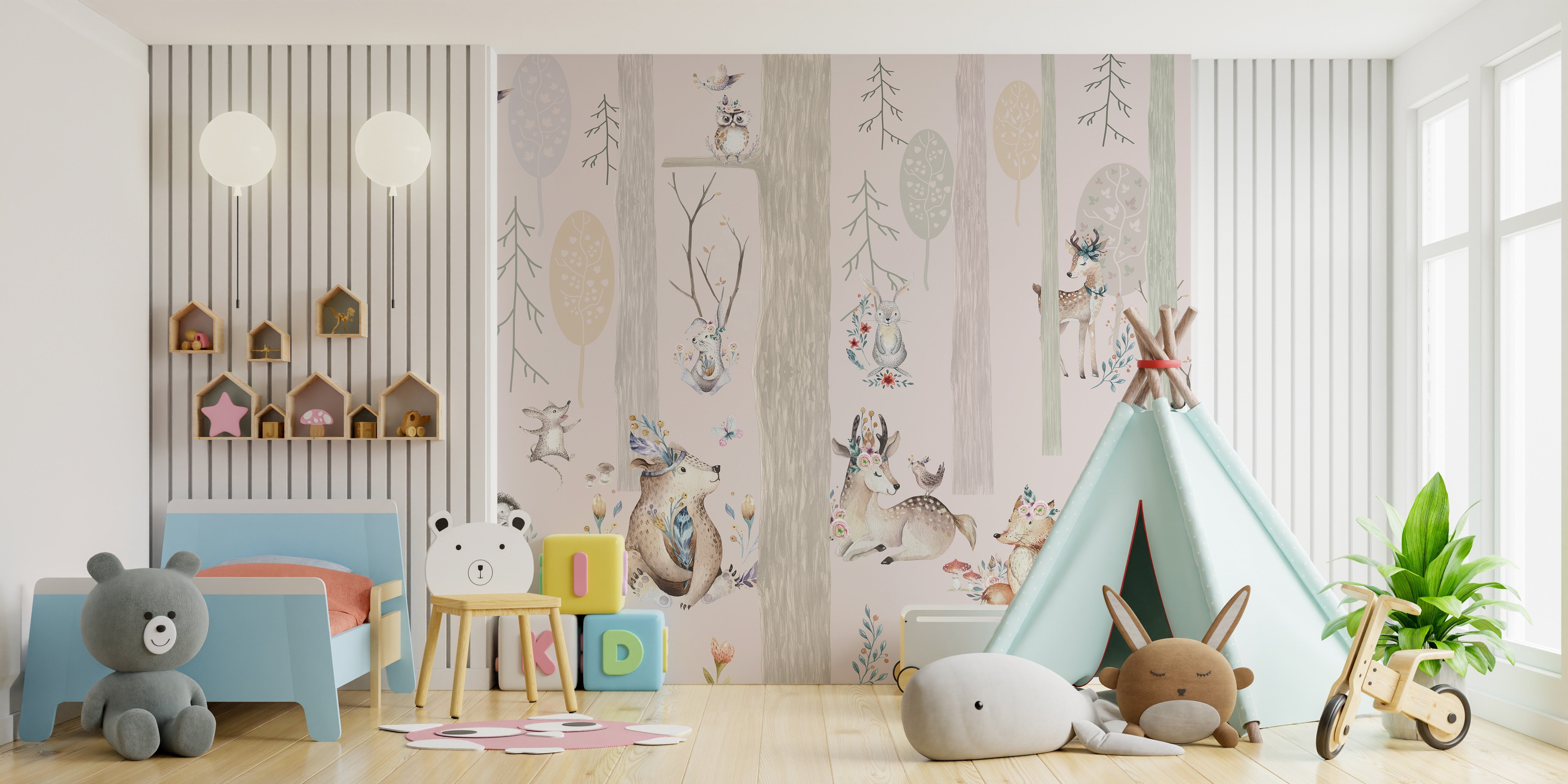 Enchanting forest wallpaper for nurseries
