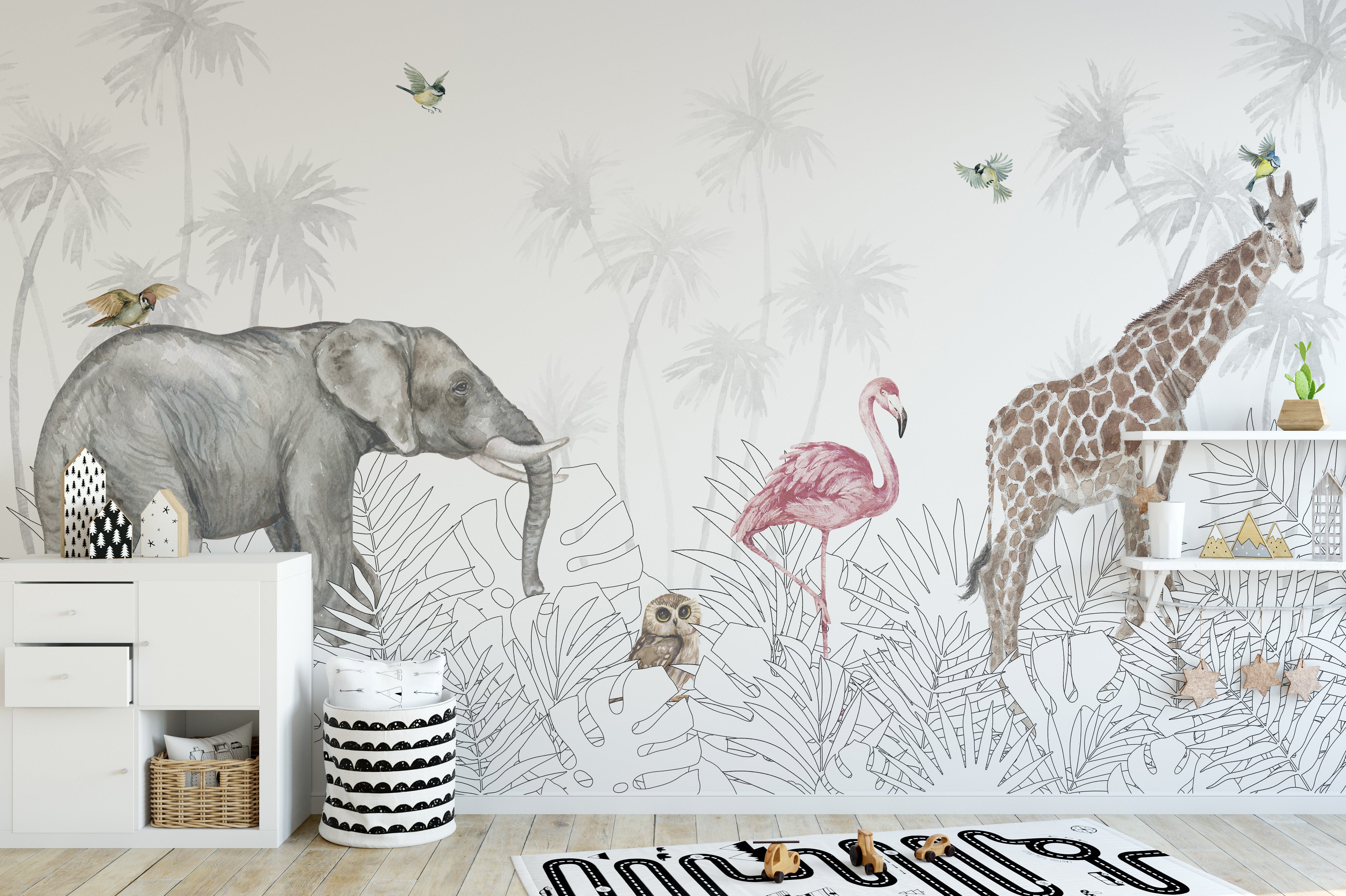 Feral Fauna Woods Wallpaper Mural - Giffywalls