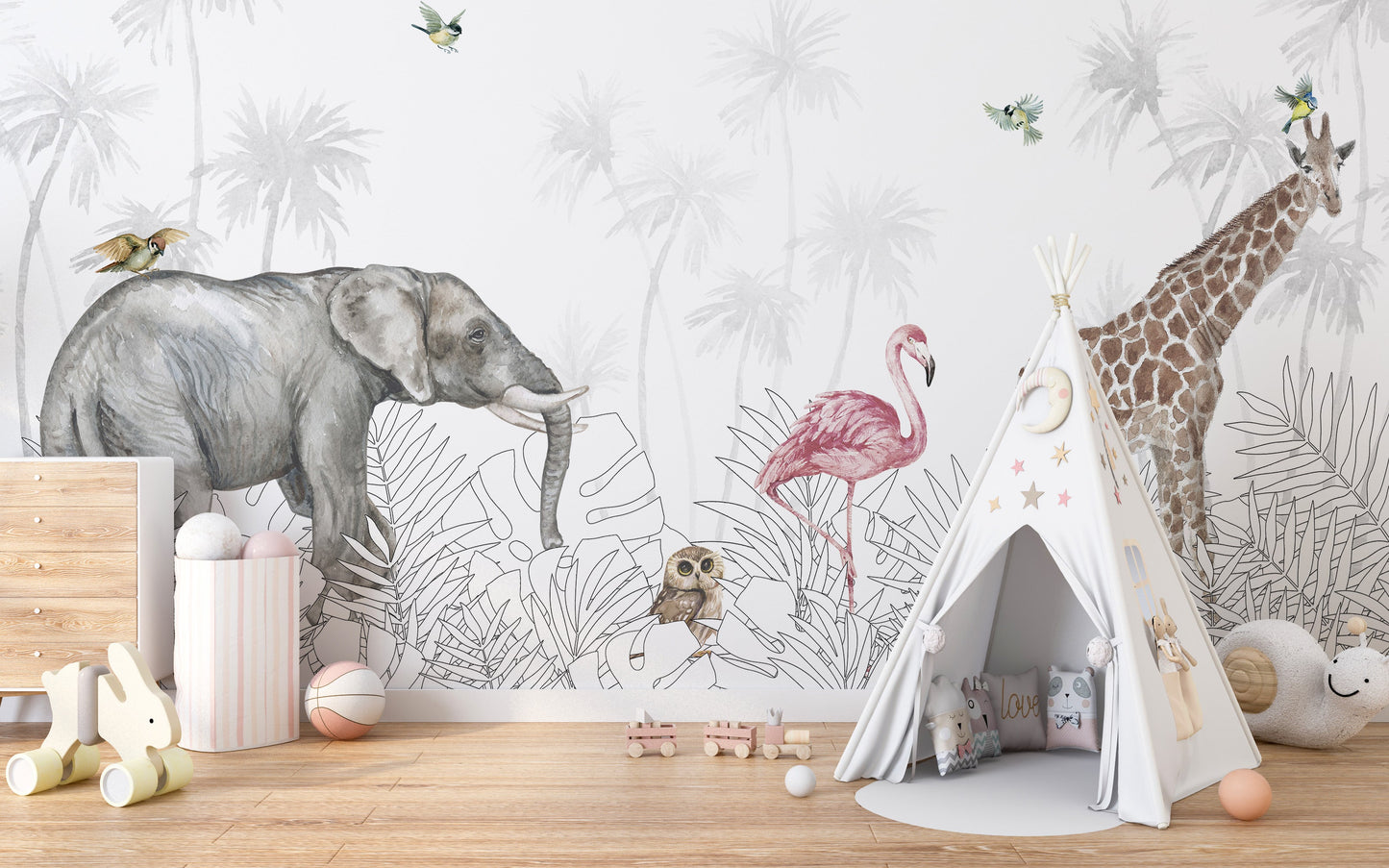 Feral Fauna Woods Wallpaper Mural - Giffywalls