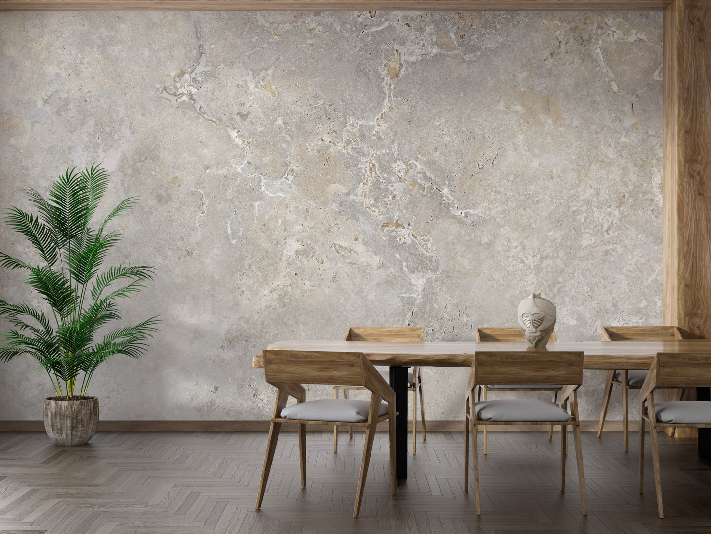 Ivory Color Marble Textured Wallpaper Mural - Giffywalls