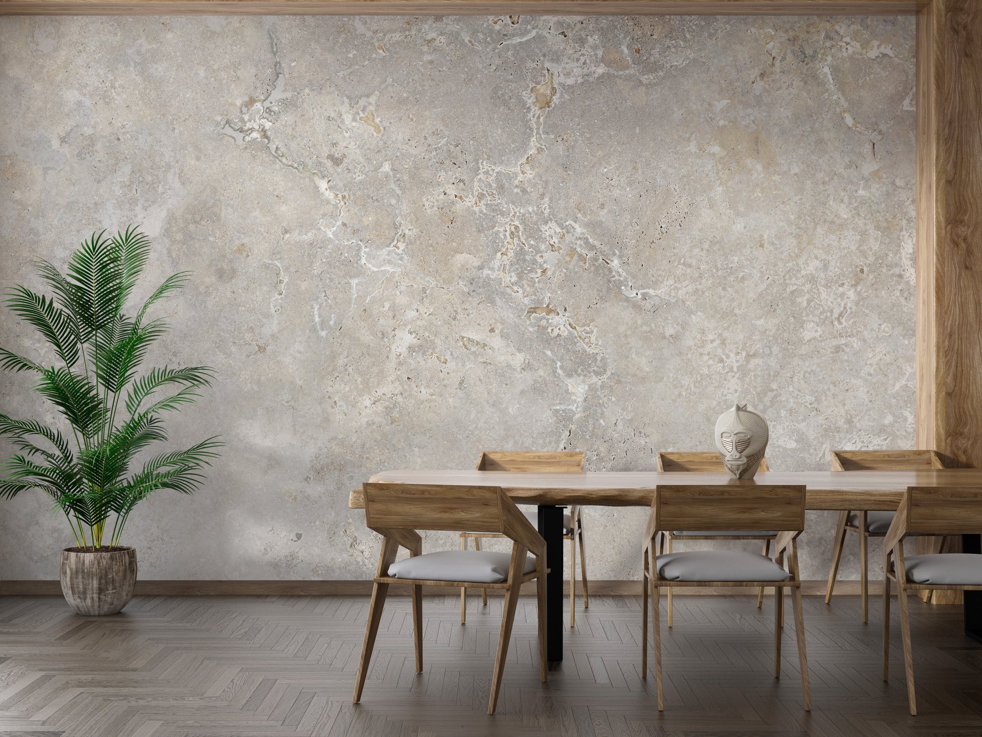 Ivory Color Marble Textured Wallpaper Mural - Giffywalls