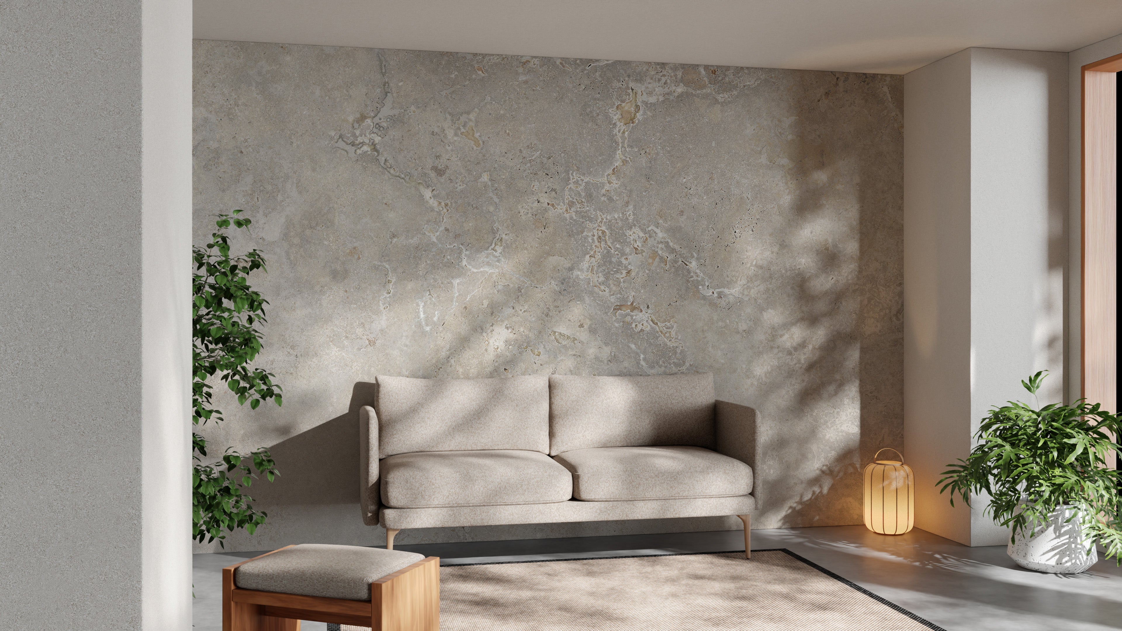 Ivory Color Marble Textured Wallpaper Mural - Giffywalls