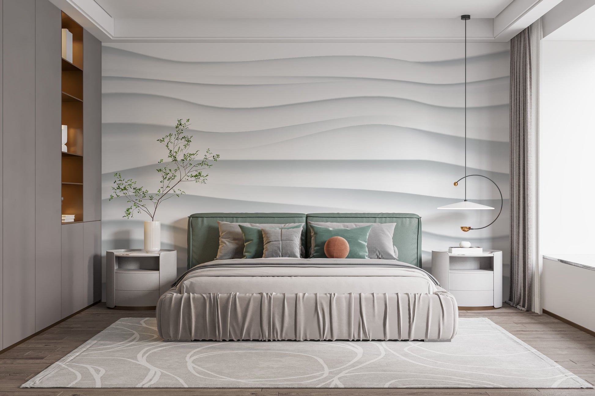 Wave Motif Wallpaper Mural - Giffywalls