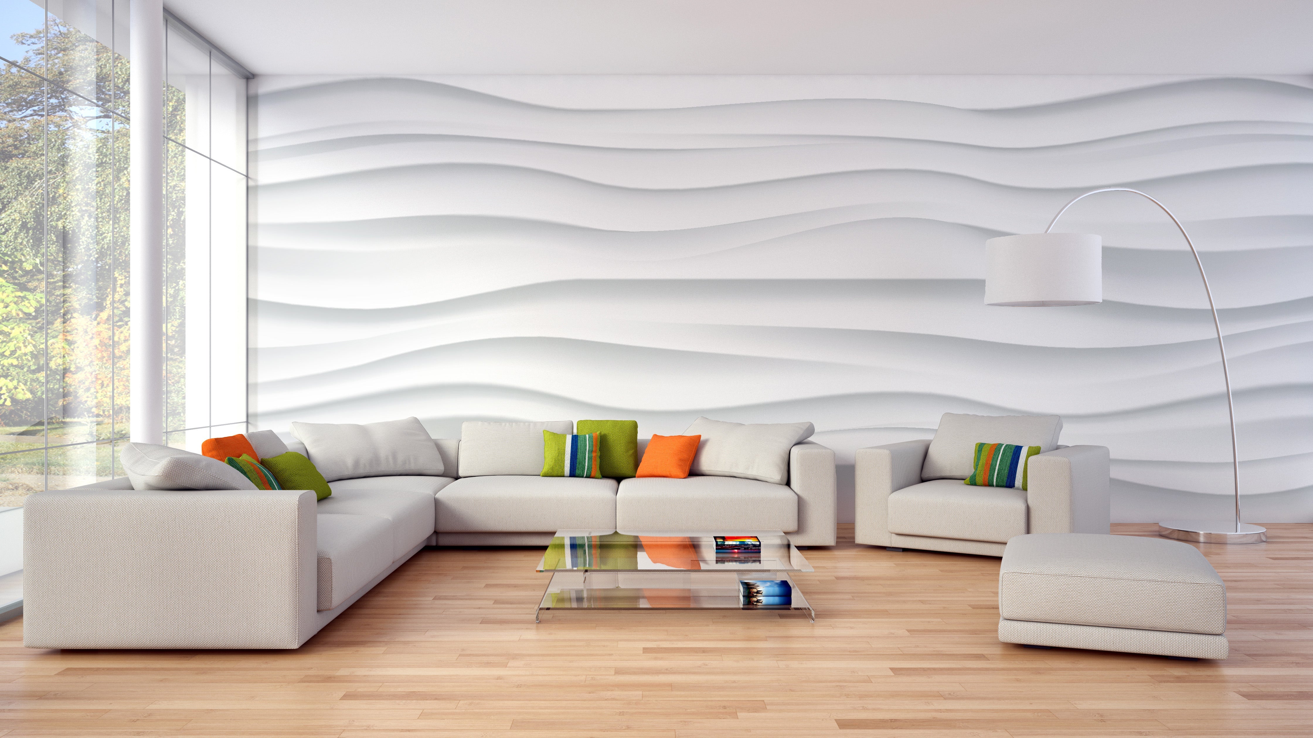 Wave Motif Wallpaper Mural - Giffywalls