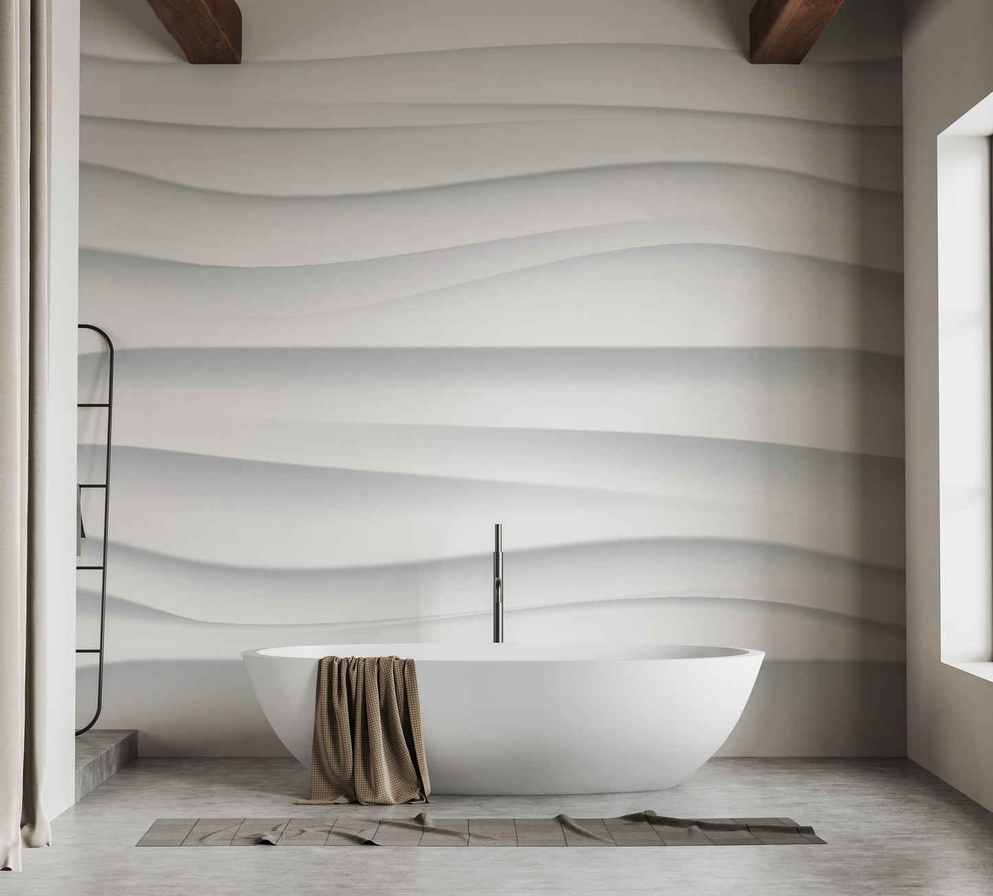 Refined wave wallpaper for sophisticated homes



