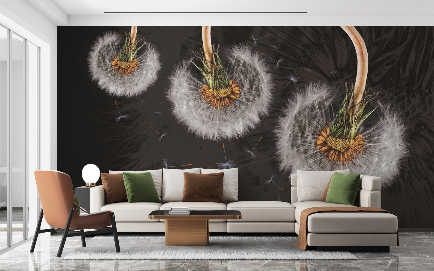 Hanging Dandelion Flower Wallpaper Mural - Giffywalls