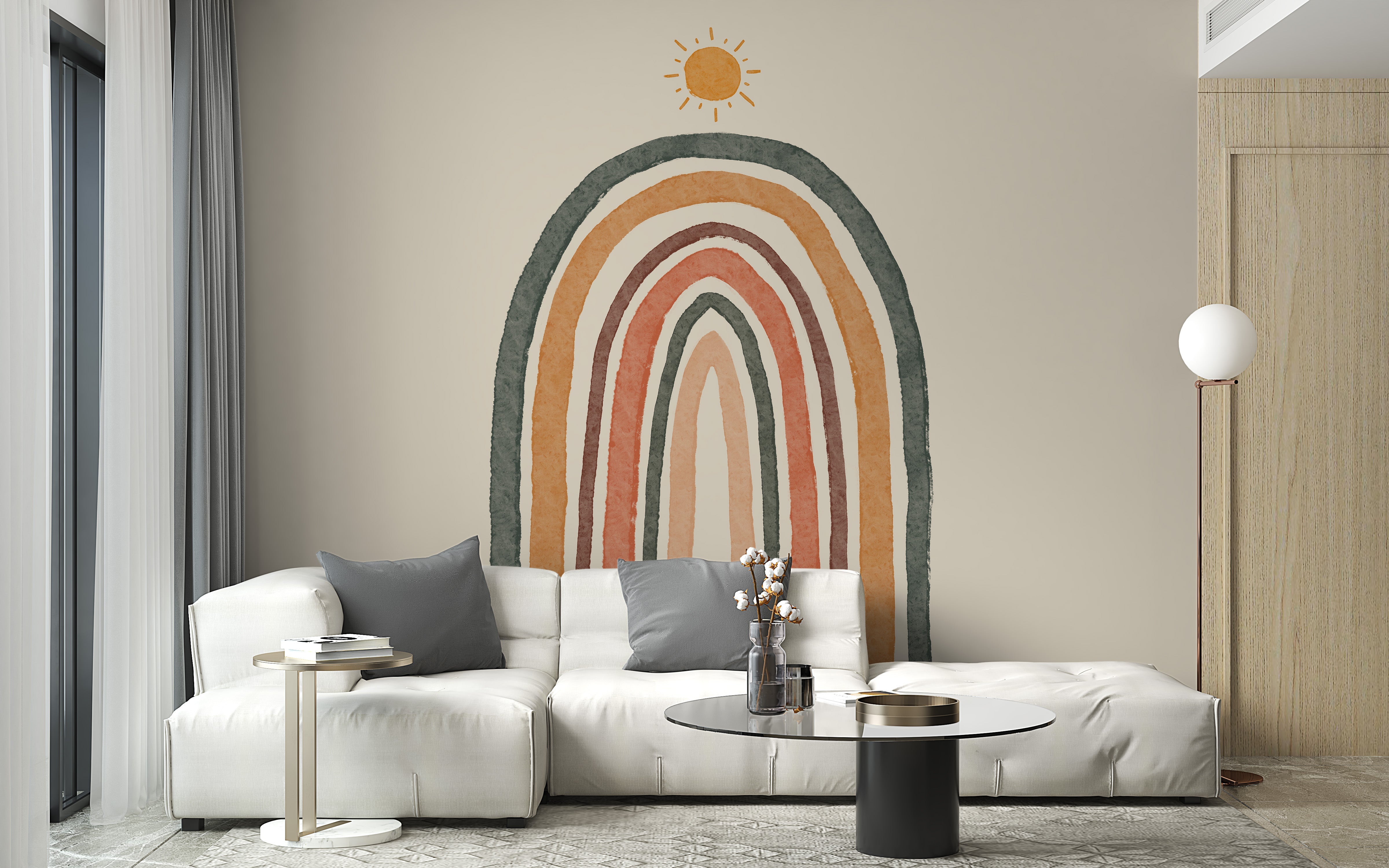 Boho Rainbow Nursery Wallpaper - Giffywalls