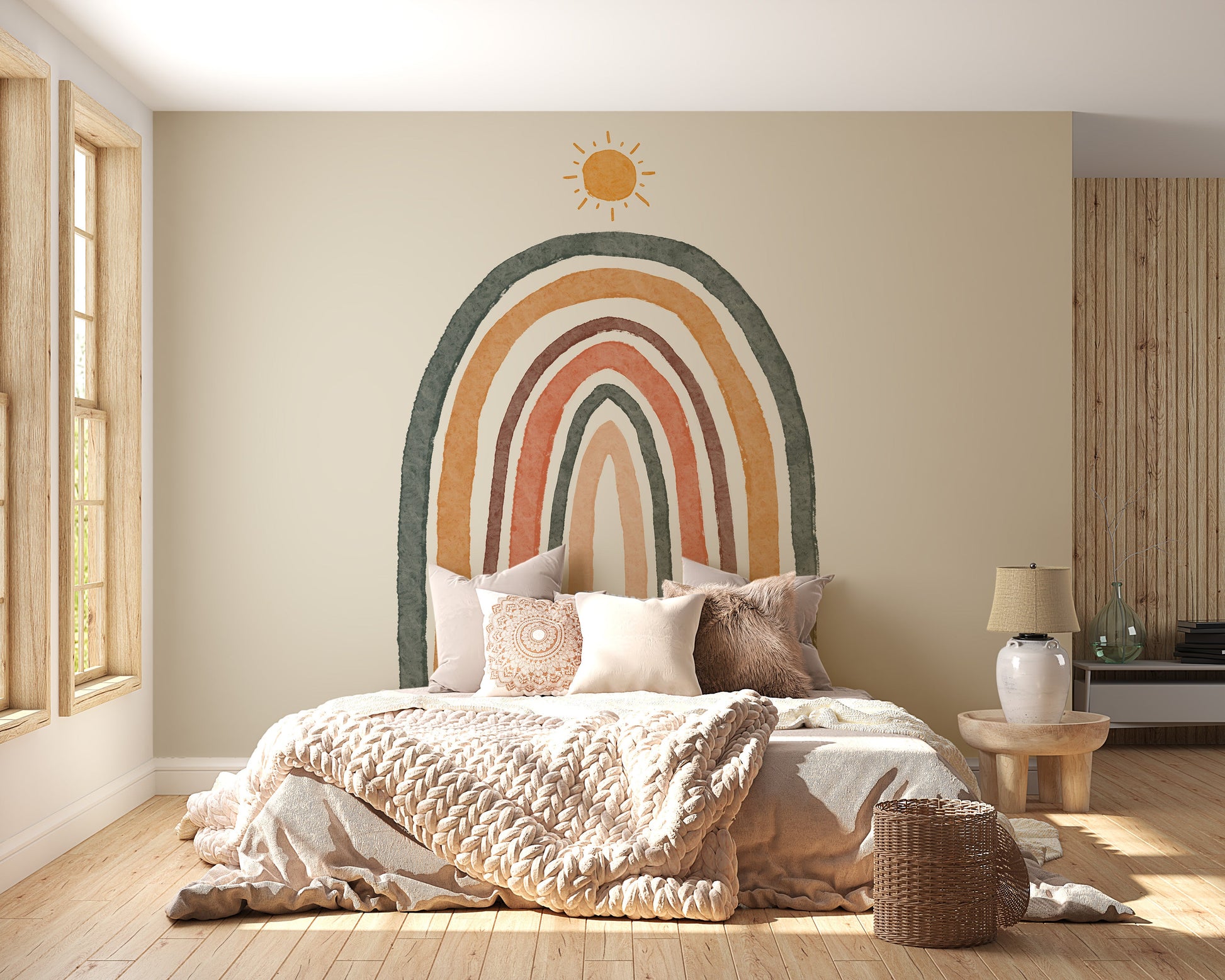 Boho Rainbow Nursery Wallpaper - Giffywalls