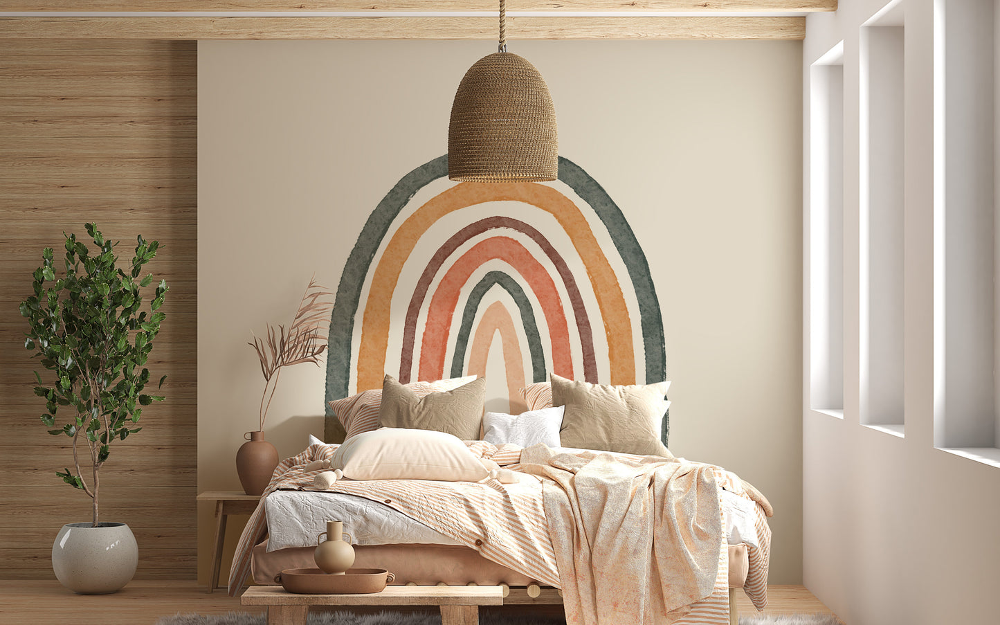 Boho Rainbow Nursery Wallpaper - Giffywalls