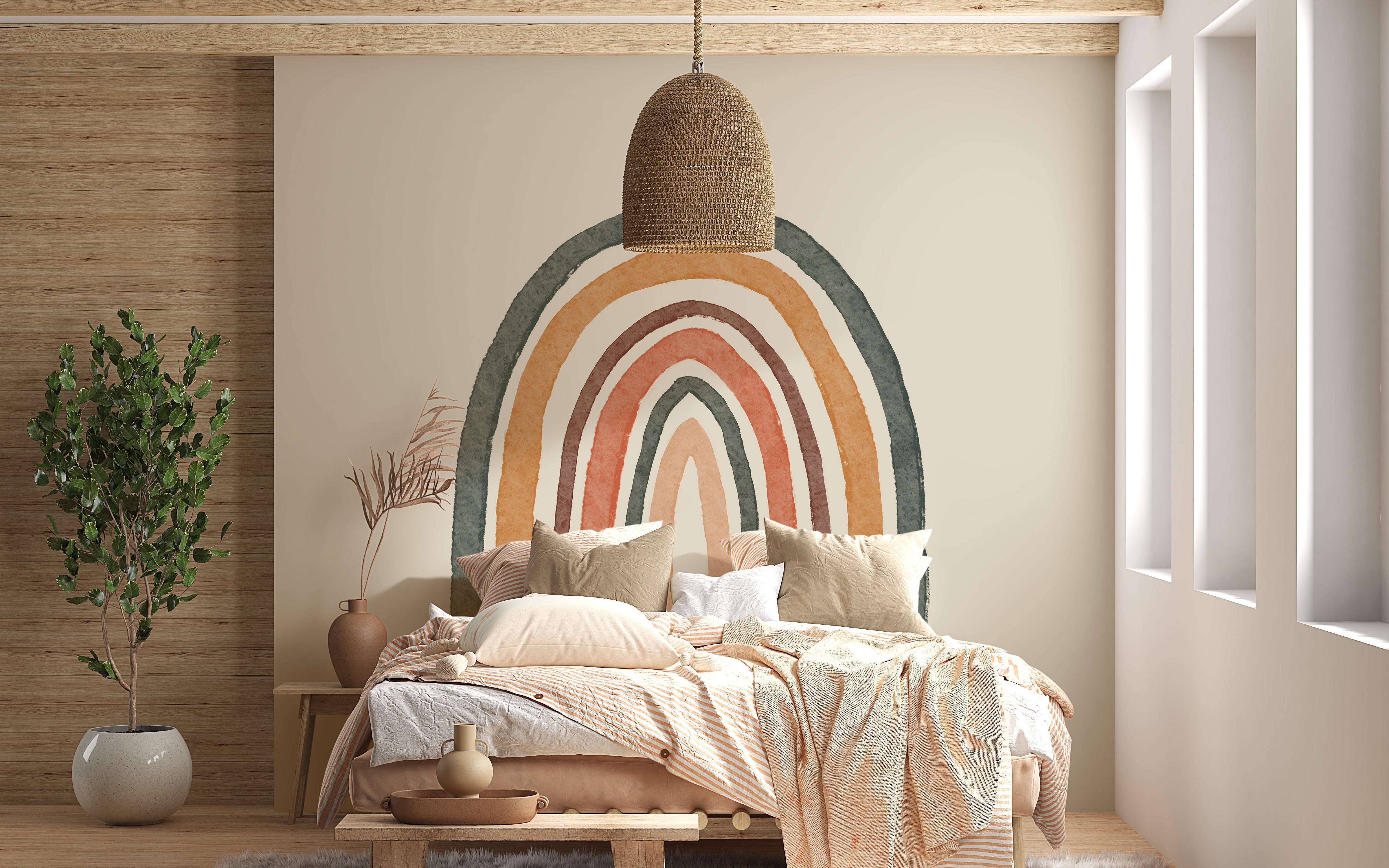 Boho Rainbow Nursery Wallpaper - Giffywalls