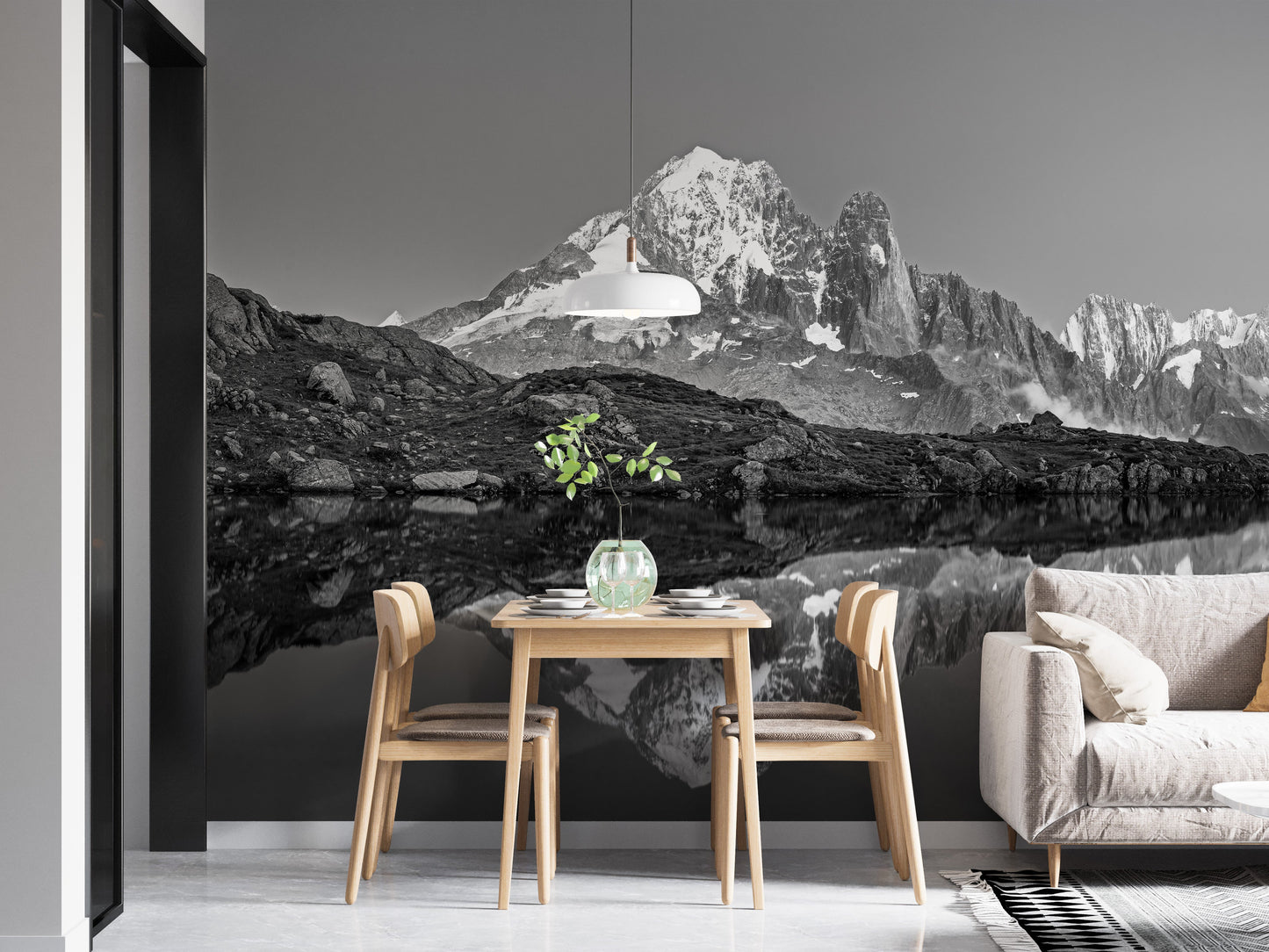 Black & White Landscape Mountain Wallpaper - Giffywalls