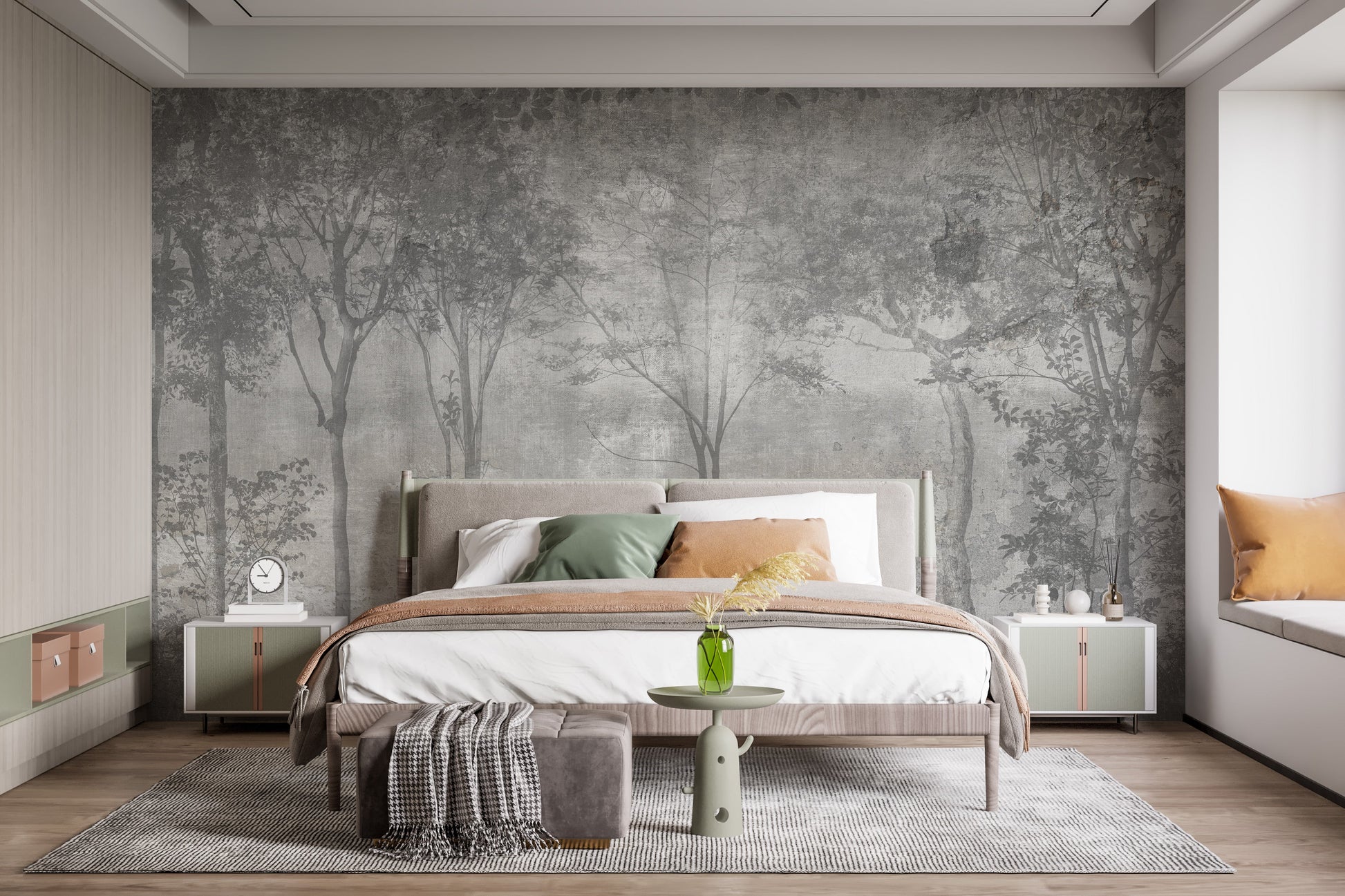 Forest Trees on Stone wallpaper