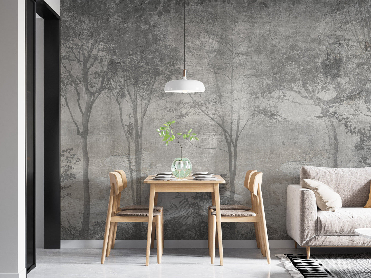 Forest Trees on Stone wallpaper mural