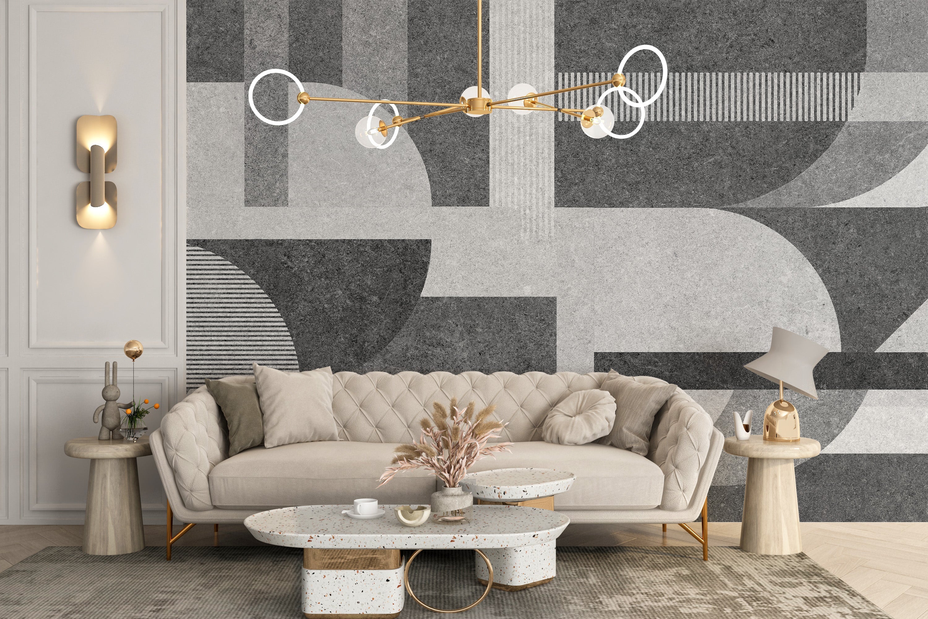 Geometric Gray Grunge Wallpaper - Giffywalls