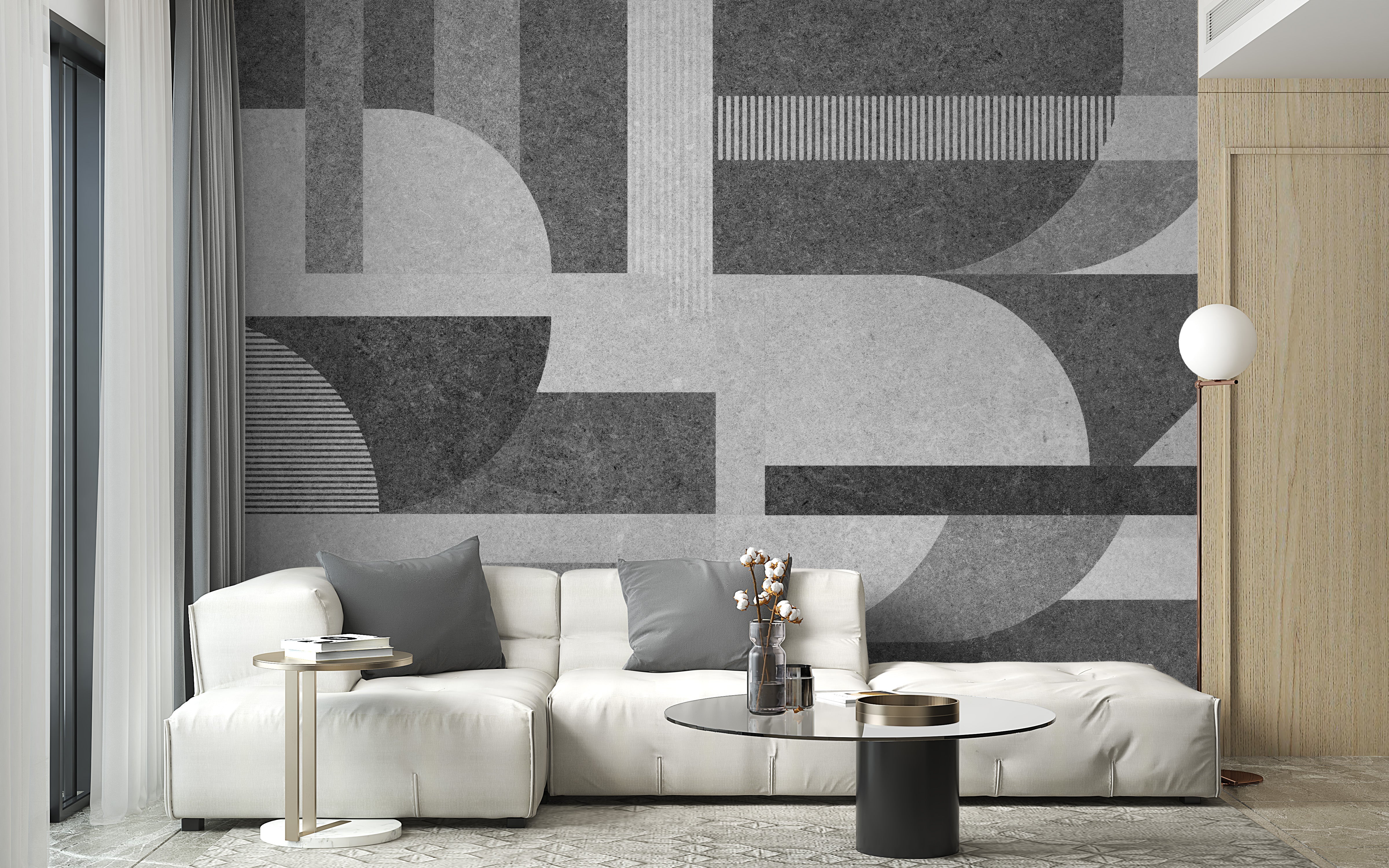 Geometric Gray Grunge Wallpaper - Giffywalls