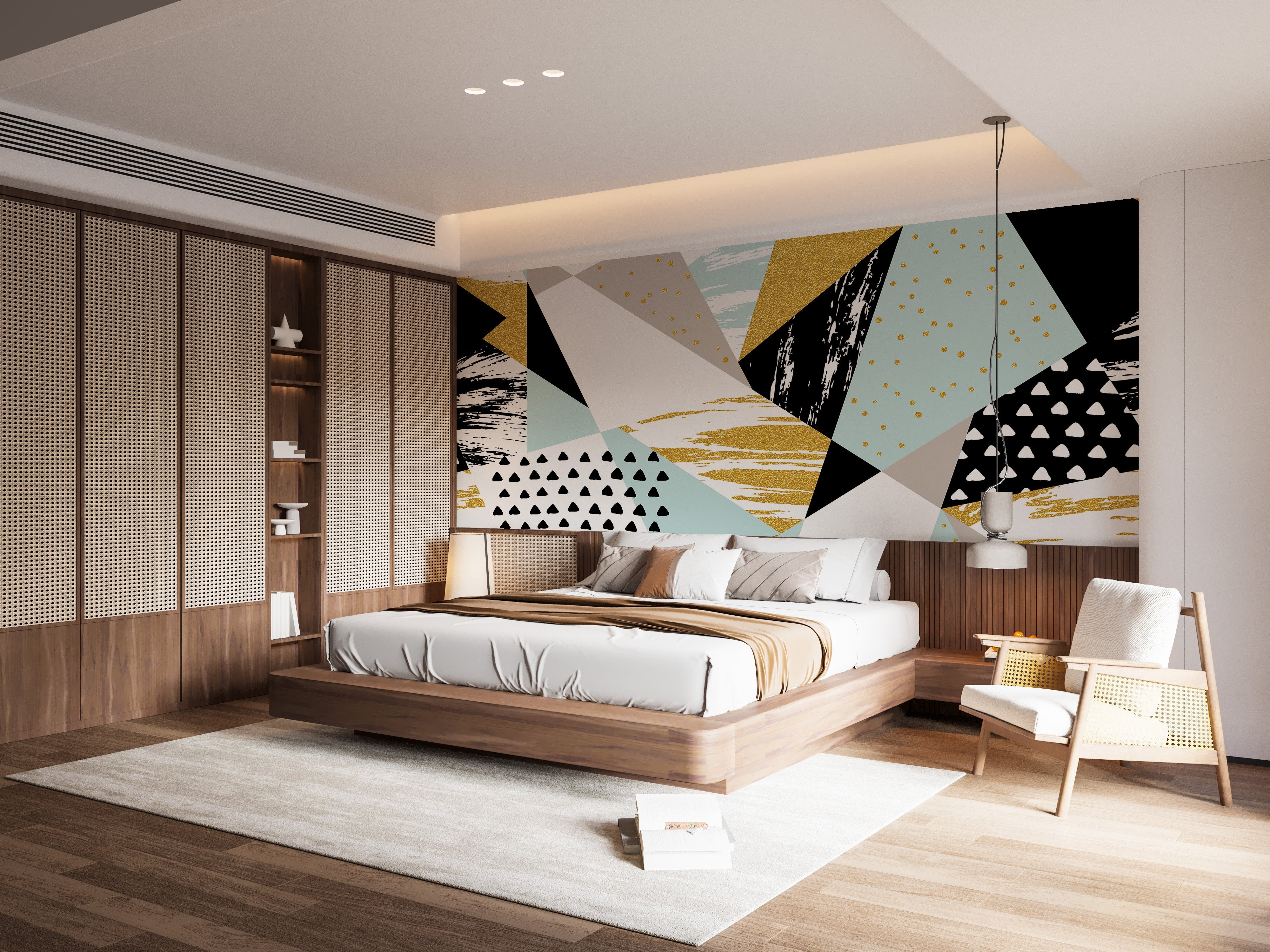 Triangle Shape Geometric mural wallpaper