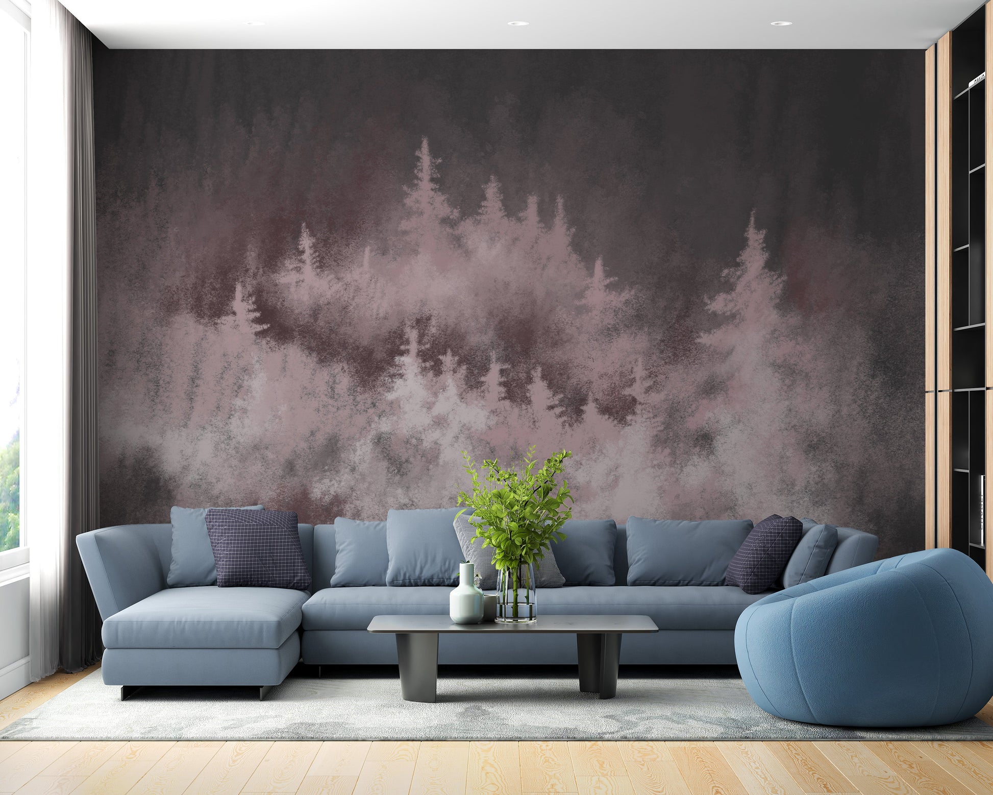 Misty spruce forest Wallpaper - Giffywalls