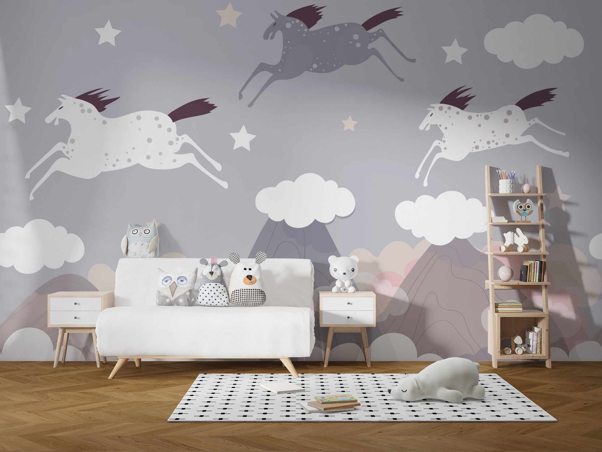 Clouds and Flying Horses Wallpaper Murals - Giffywalls