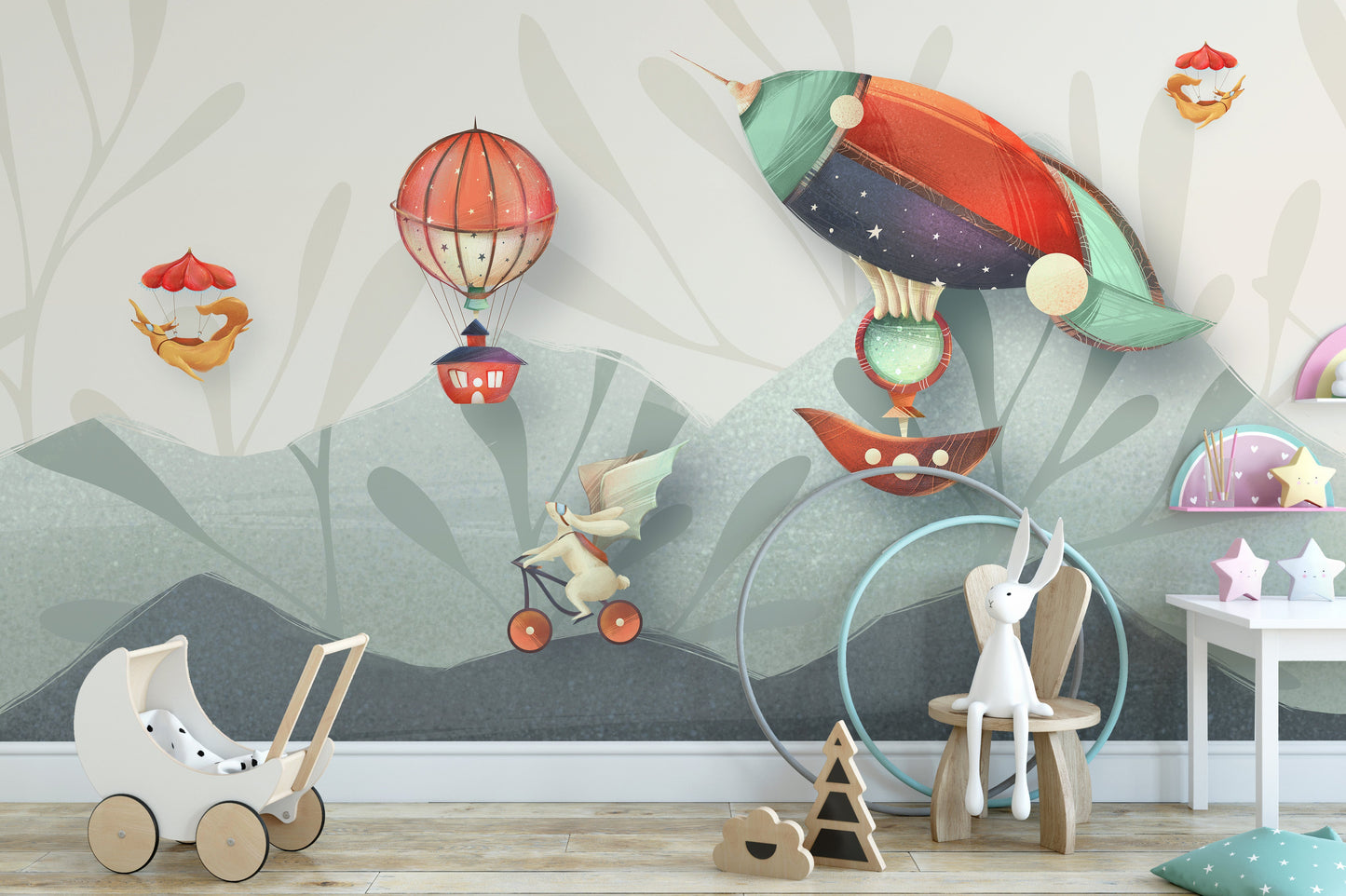 Watercolor Kids Room Illustration Wallpaper - Giffywalls