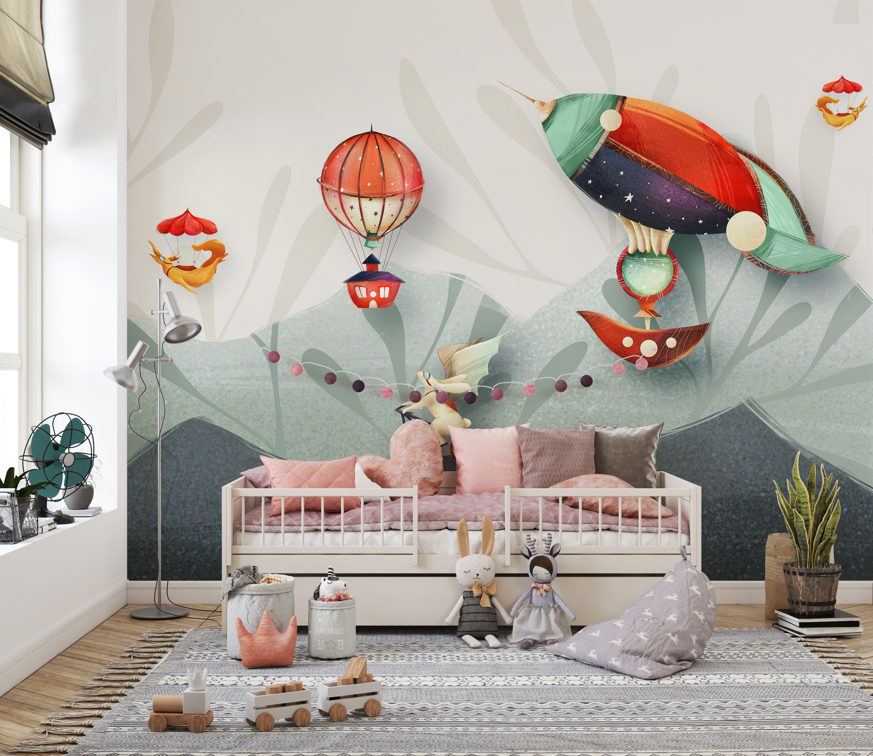 Watercolor Kids Room Illustration Wallpaper - Giffywalls