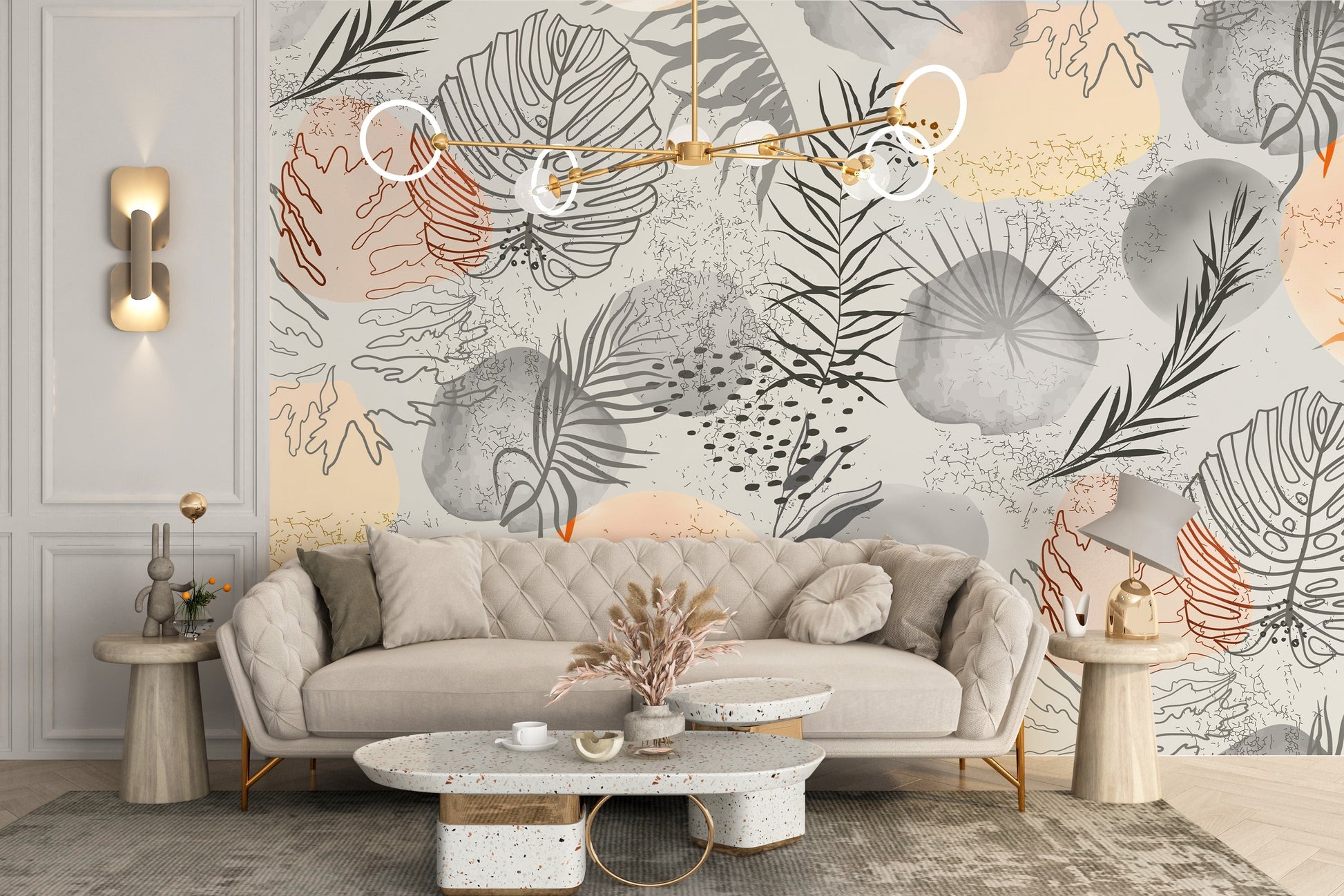 Palm tropical leaves wallpaper Mural - Giffywalls