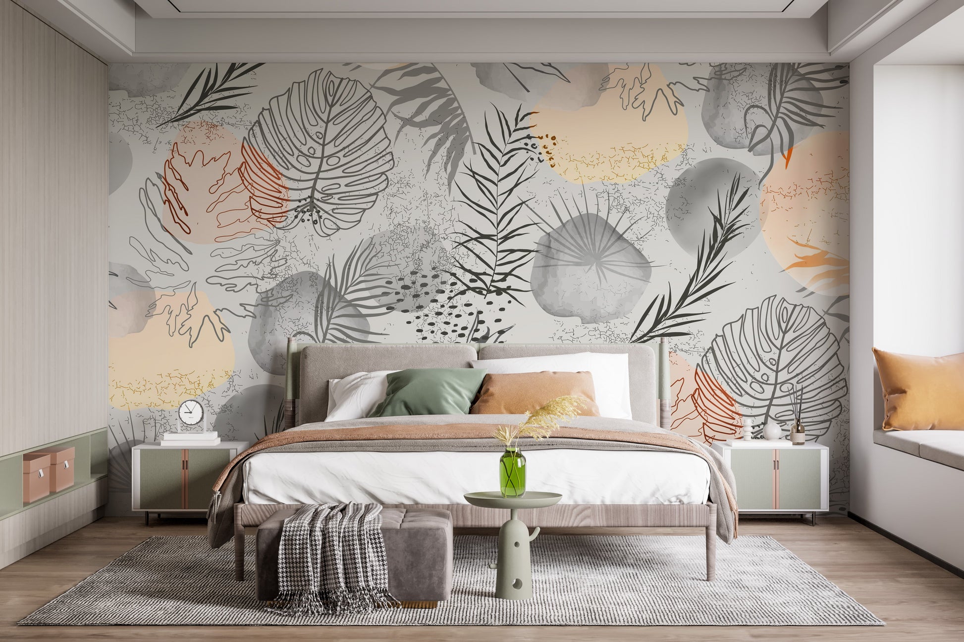 Palm tropical leaves wallpaper Mural - Giffywalls