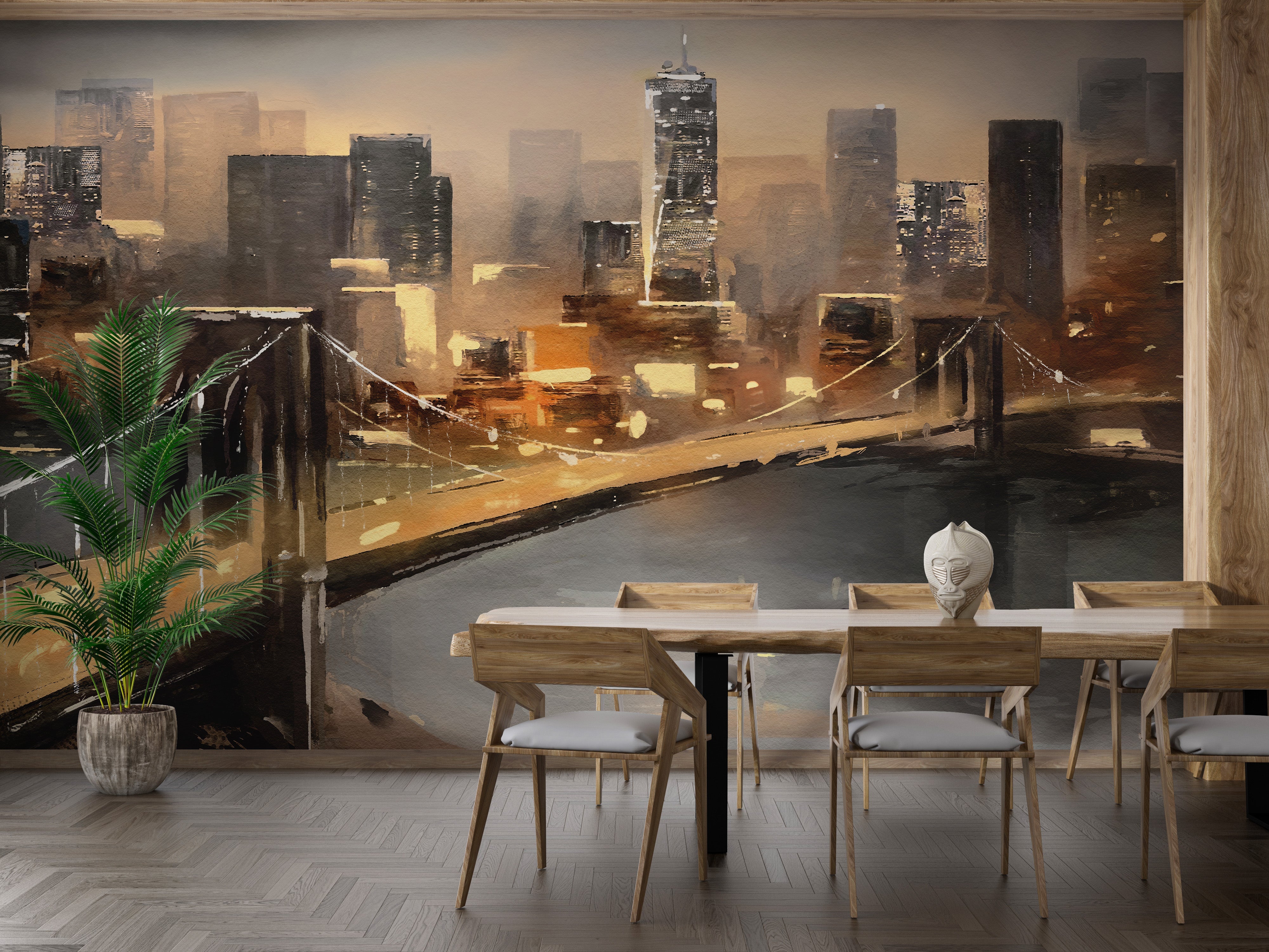 Oil Painted New York Wallpaper - Giffywalls